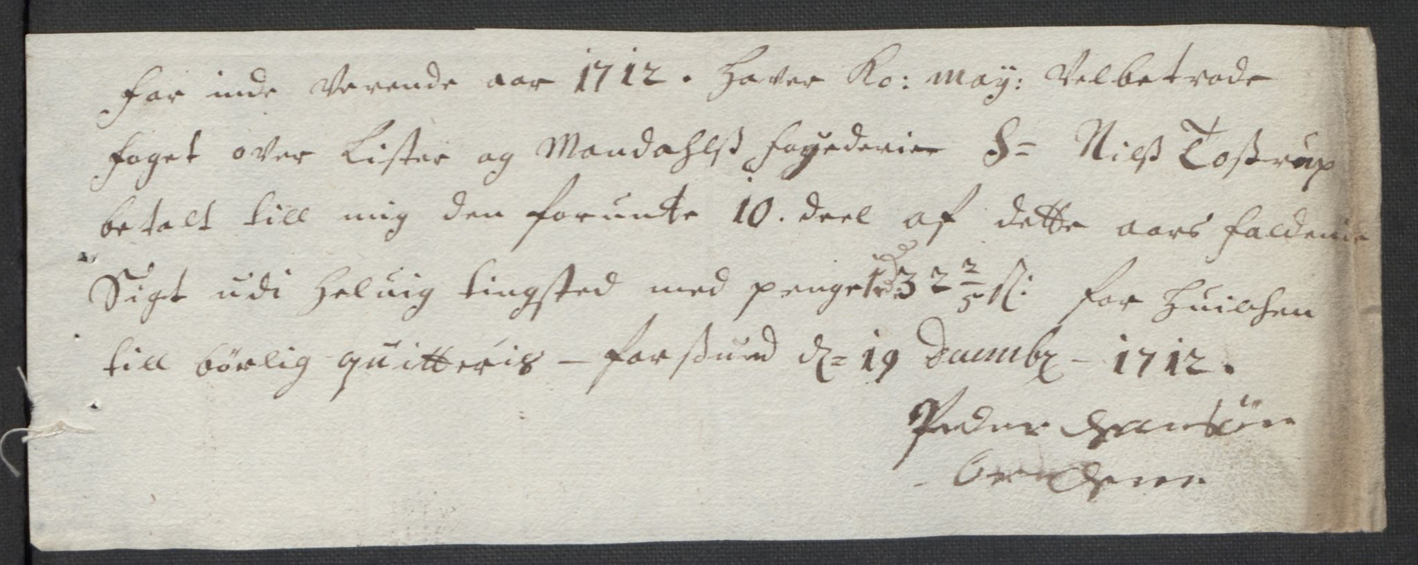 Rentekammeret inntil 1814, Reviderte regnskaper, Fogderegnskap, AV/RA-EA-4092/R43/L2555: Fogderegnskap Lista og Mandal, 1712, s. 232