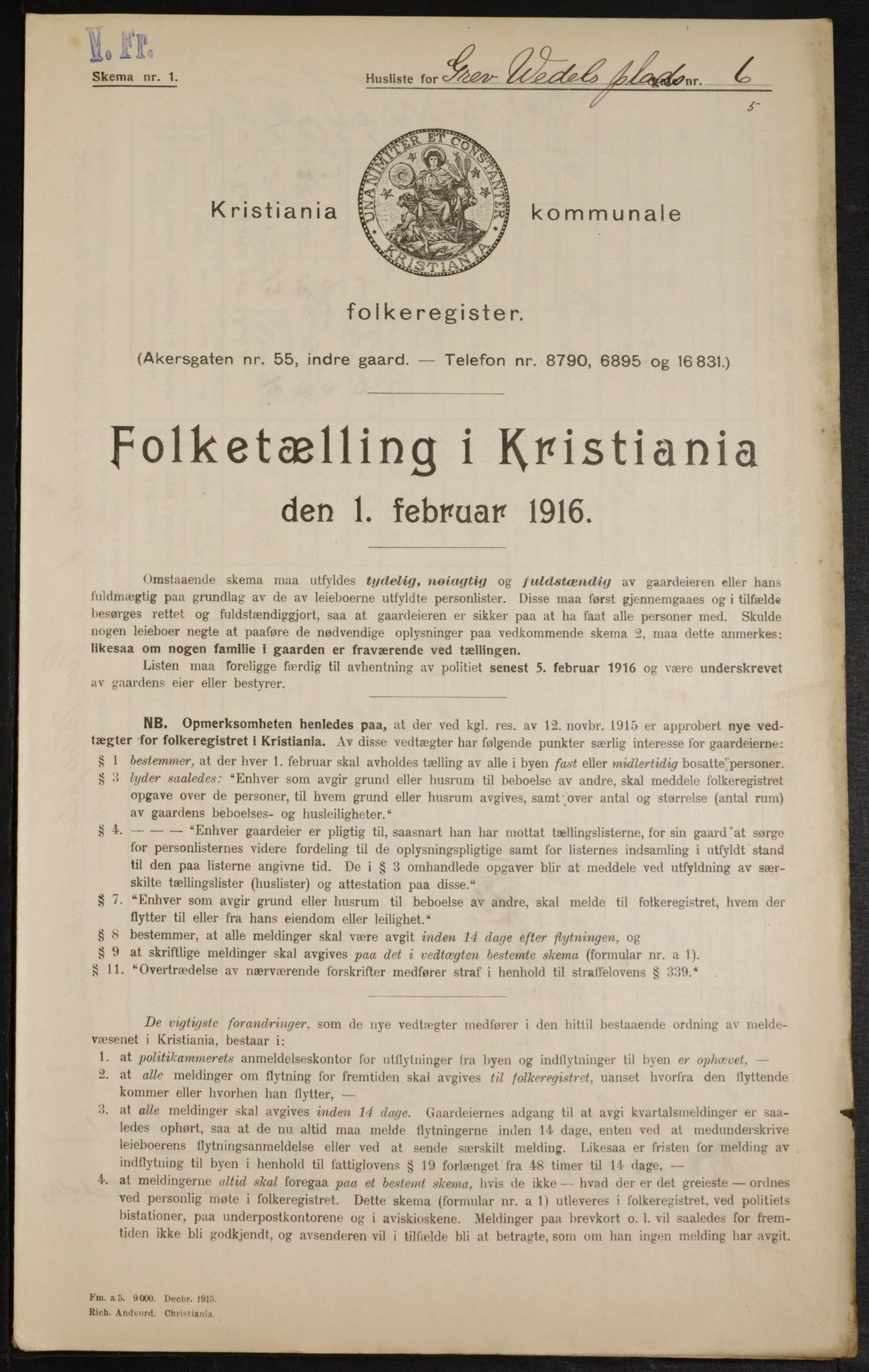 OBA, Kommunal folketelling 1.2.1916 for Kristiania, 1916, s. 30482