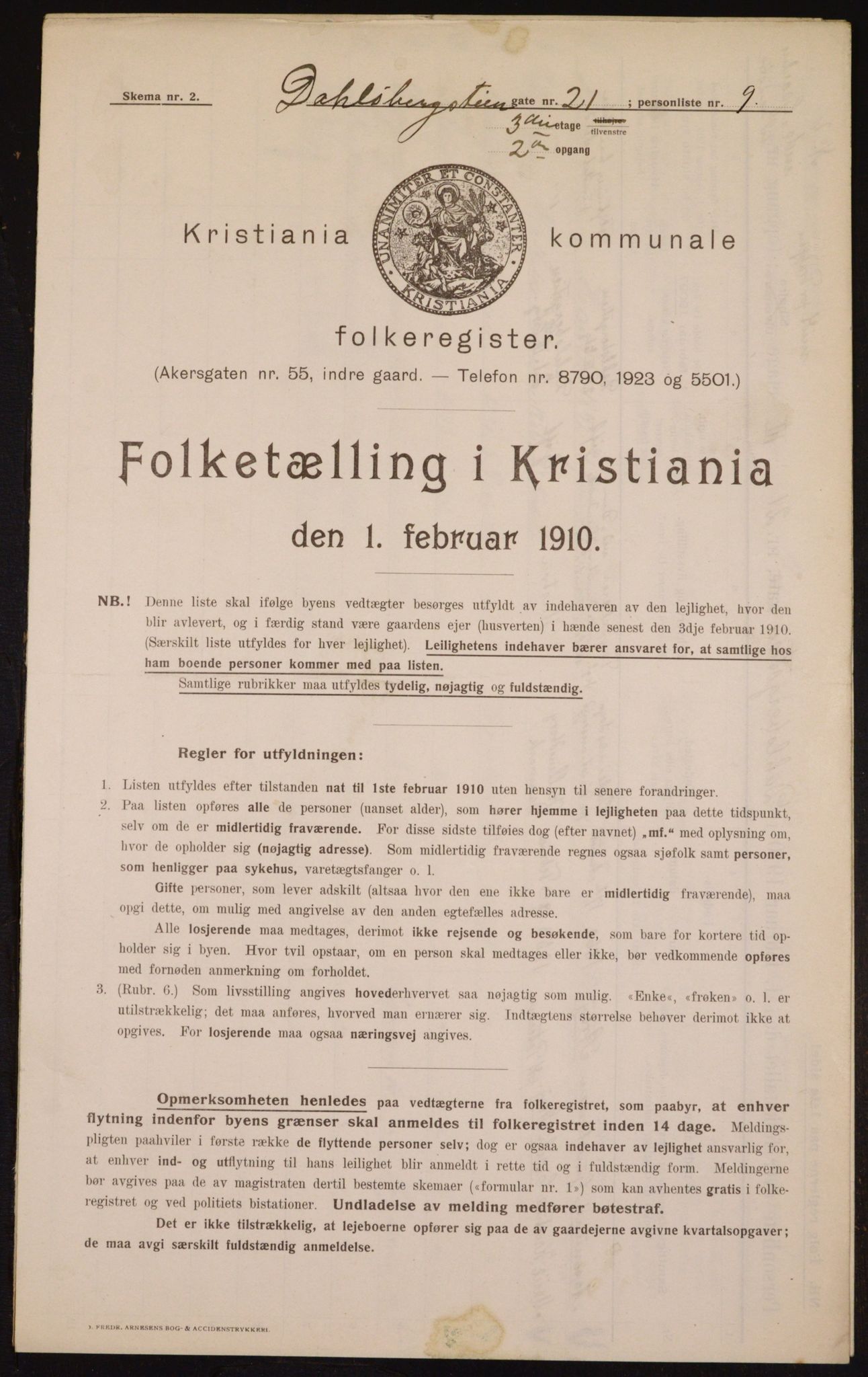 OBA, Kommunal folketelling 1.2.1910 for Kristiania, 1910, s. 13754