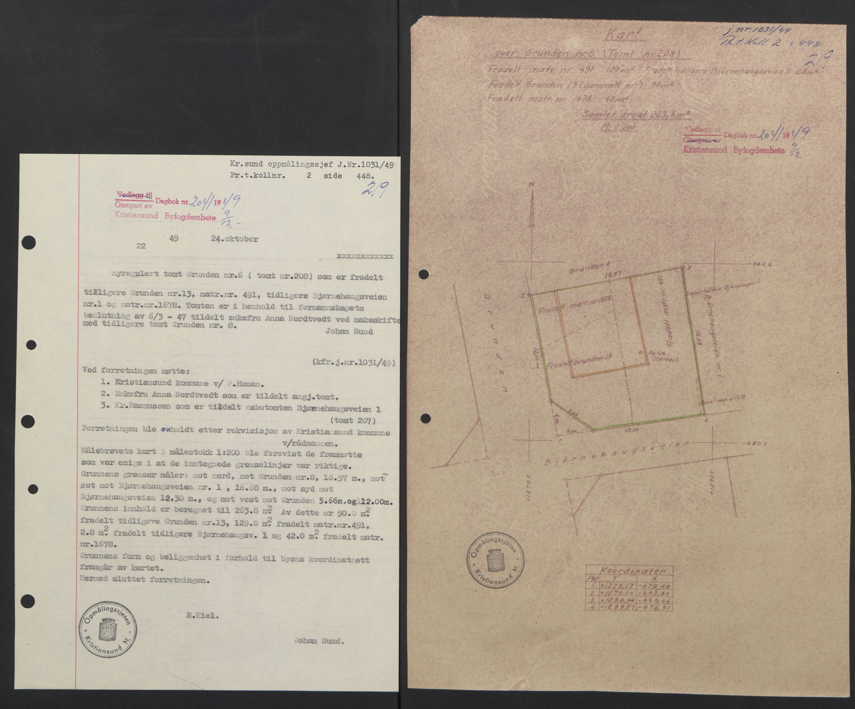 Kristiansund byfogd, SAT/A-4587/A/27: Pantebok nr. 42, 1947-1950, Dagboknr: 2041/1949