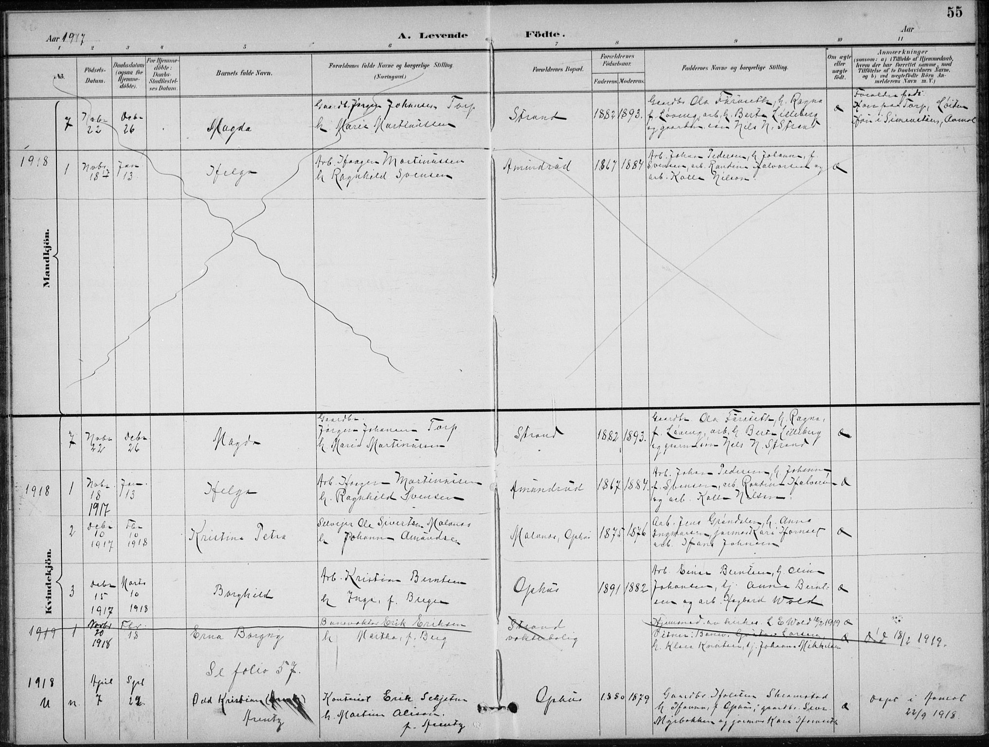 Stor-Elvdal prestekontor, AV/SAH-PREST-052/H/Ha/Hab/L0004: Klokkerbok nr. 4, 1895-1938, s. 55