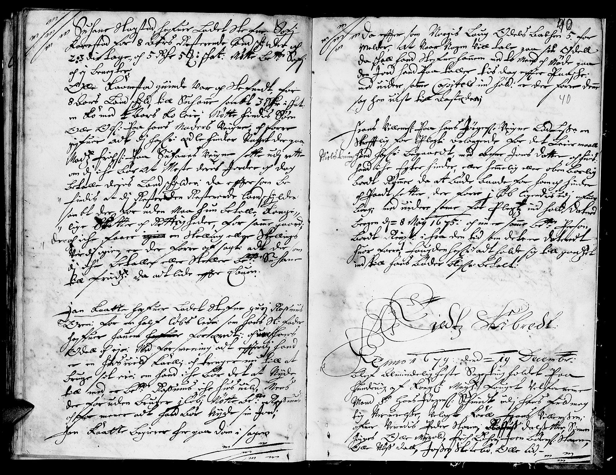 Nordfjord sorenskriveri, SAB/A-2801/01/01a/L0009: Tingbøker (Justisprotokoller), 1679, s. 39b-40a