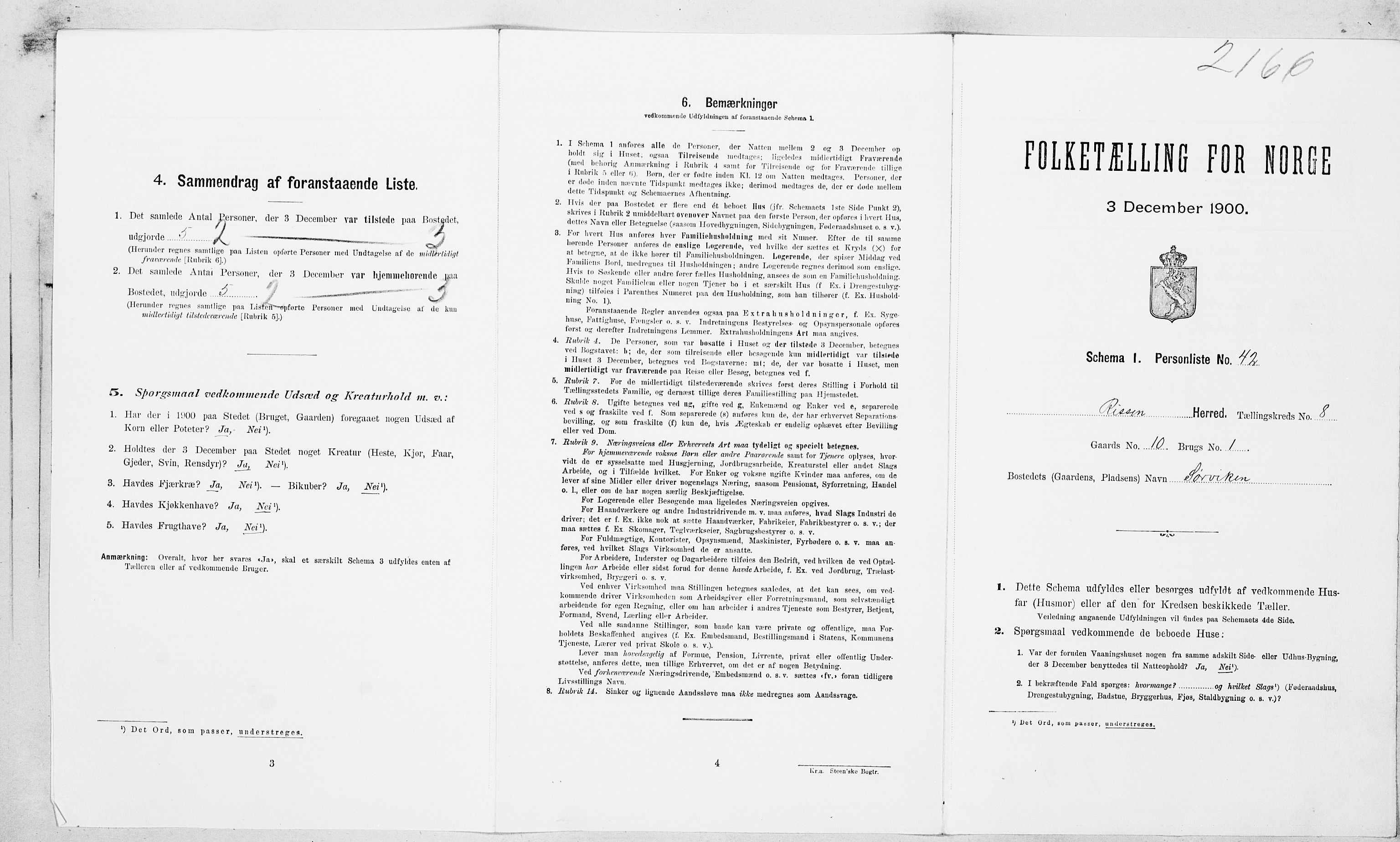 SAT, Folketelling 1900 for 1624 Rissa herred, 1900, s. 931
