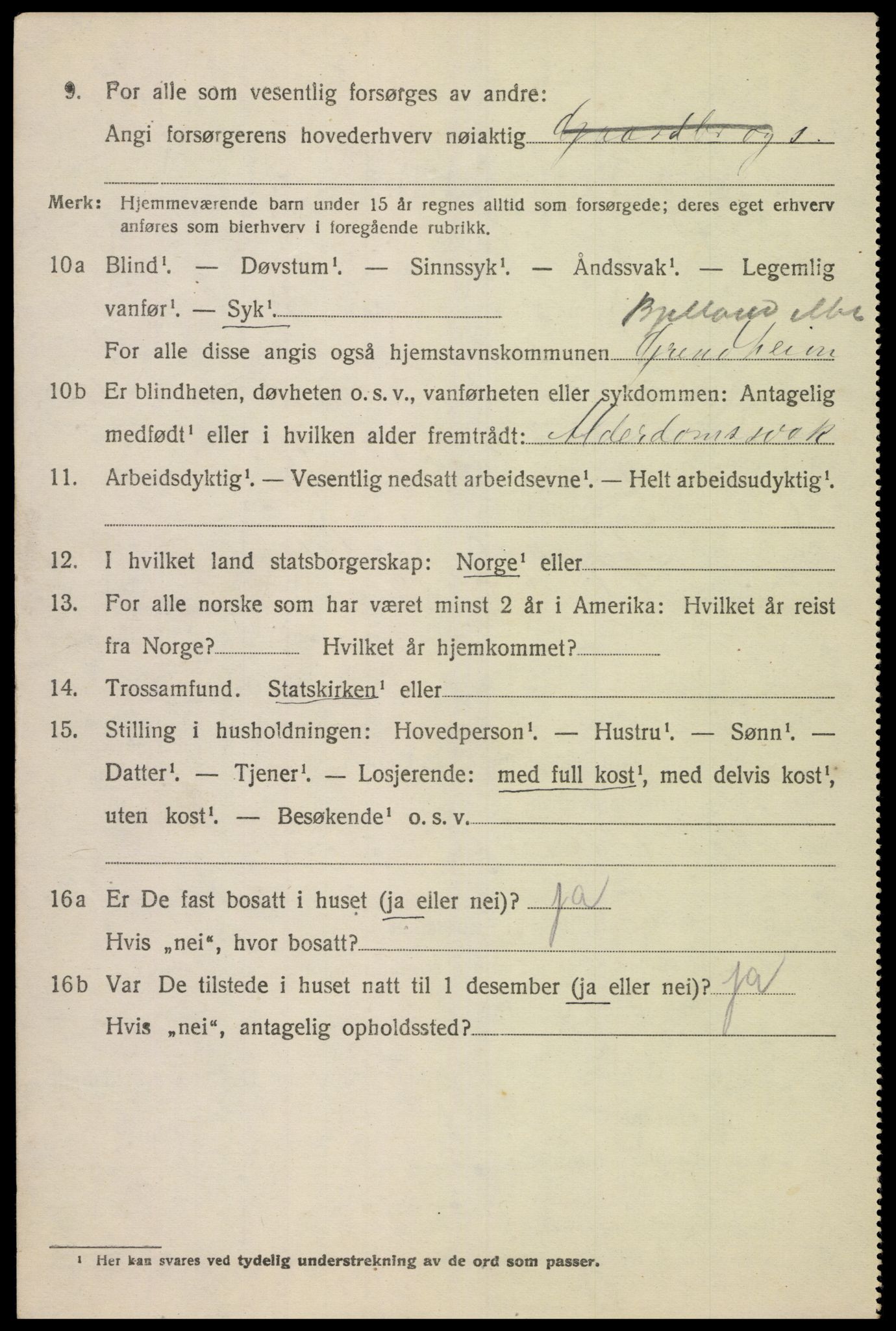 SAK, Folketelling 1920 for 1025 Grindheim herred, 1920, s. 904
