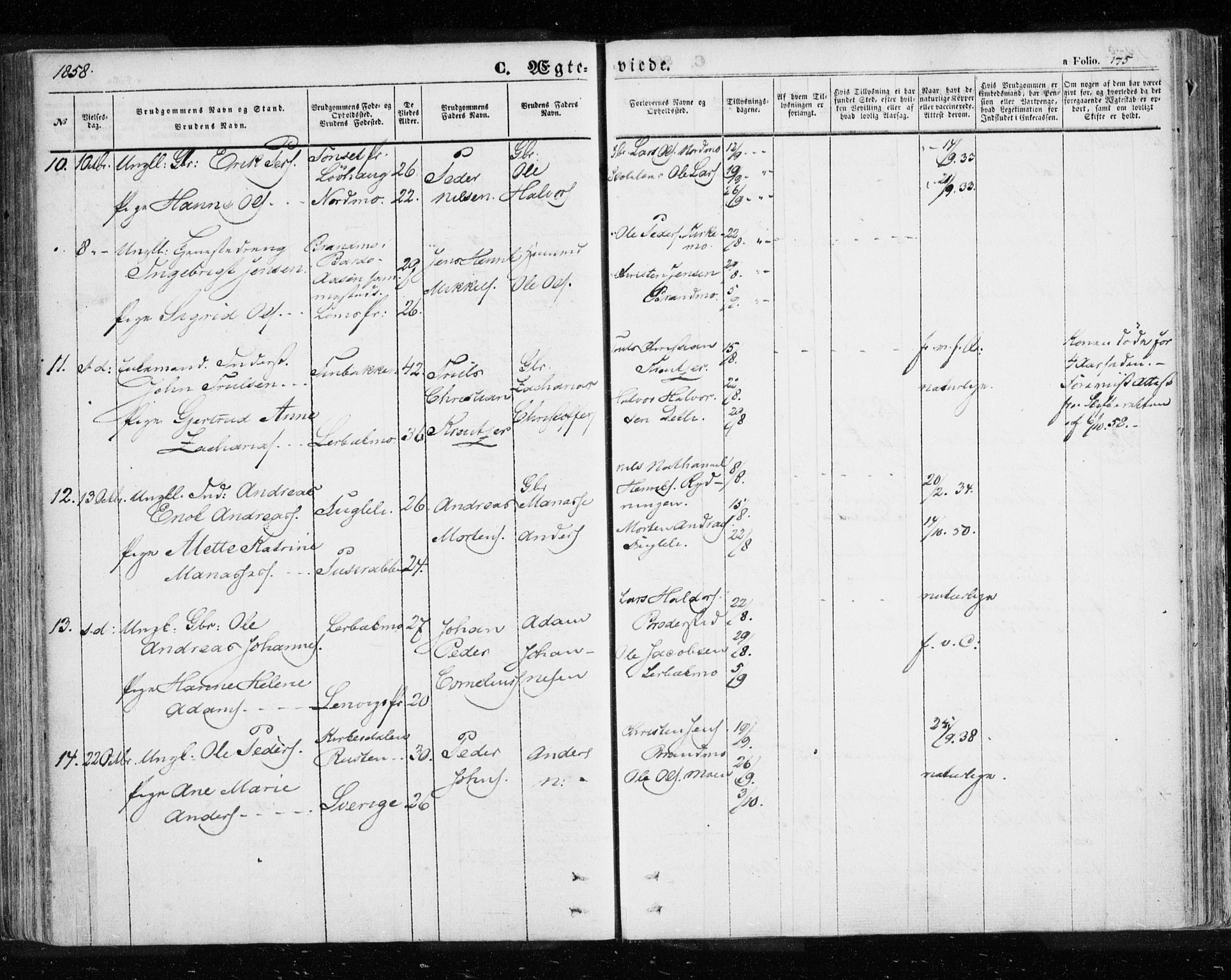 Målselv sokneprestembete, AV/SATØ-S-1311/G/Ga/Gaa/L0003kirke: Ministerialbok nr. 3, 1853-1863, s. 175