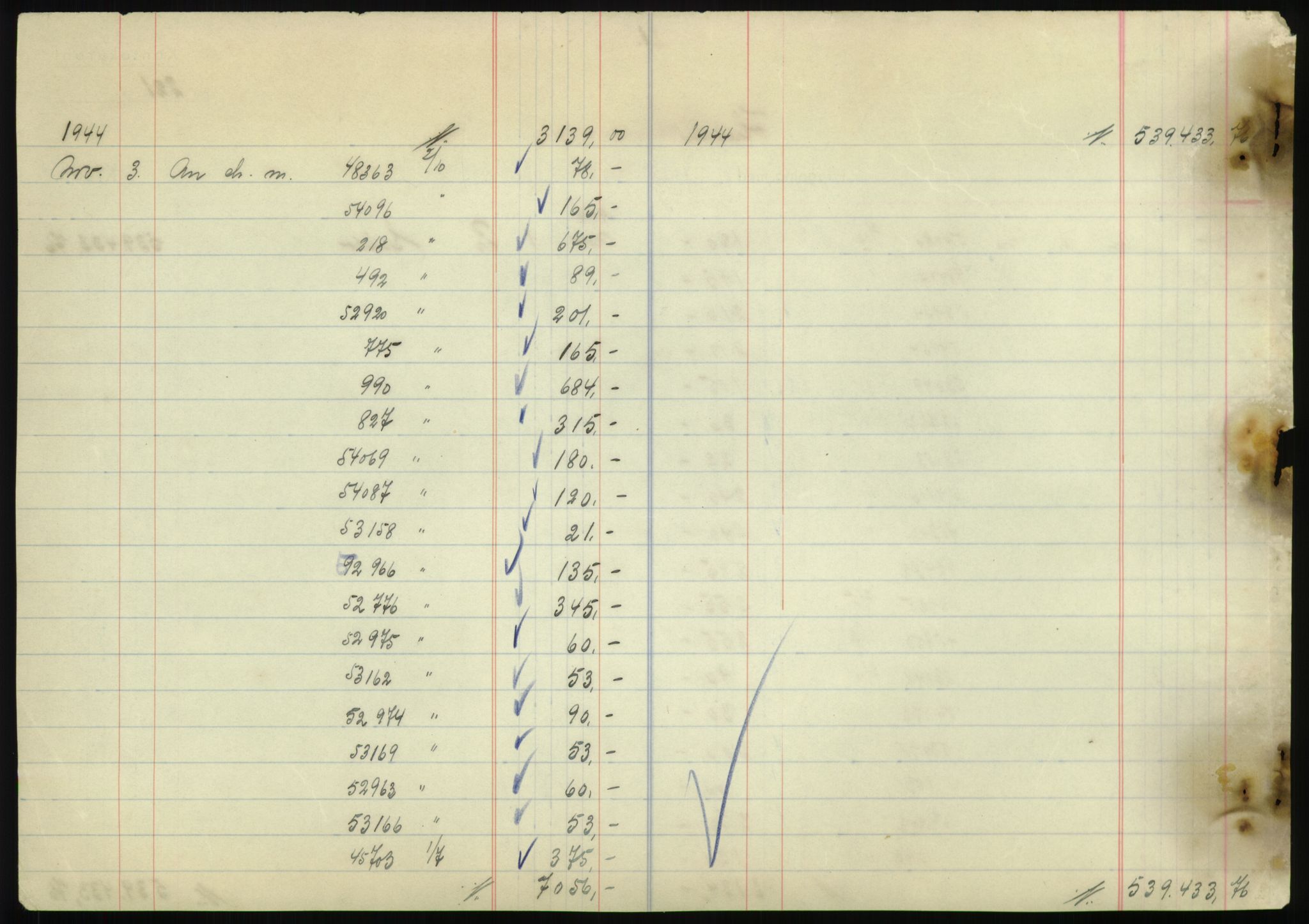 Forsvarsdepartementet, 10. kontor / Oppgjørskontoret, AV/RA-RAFA-1225/D/Db/L0180: Lista oppgjørskontor, 1942-1952, s. 1880