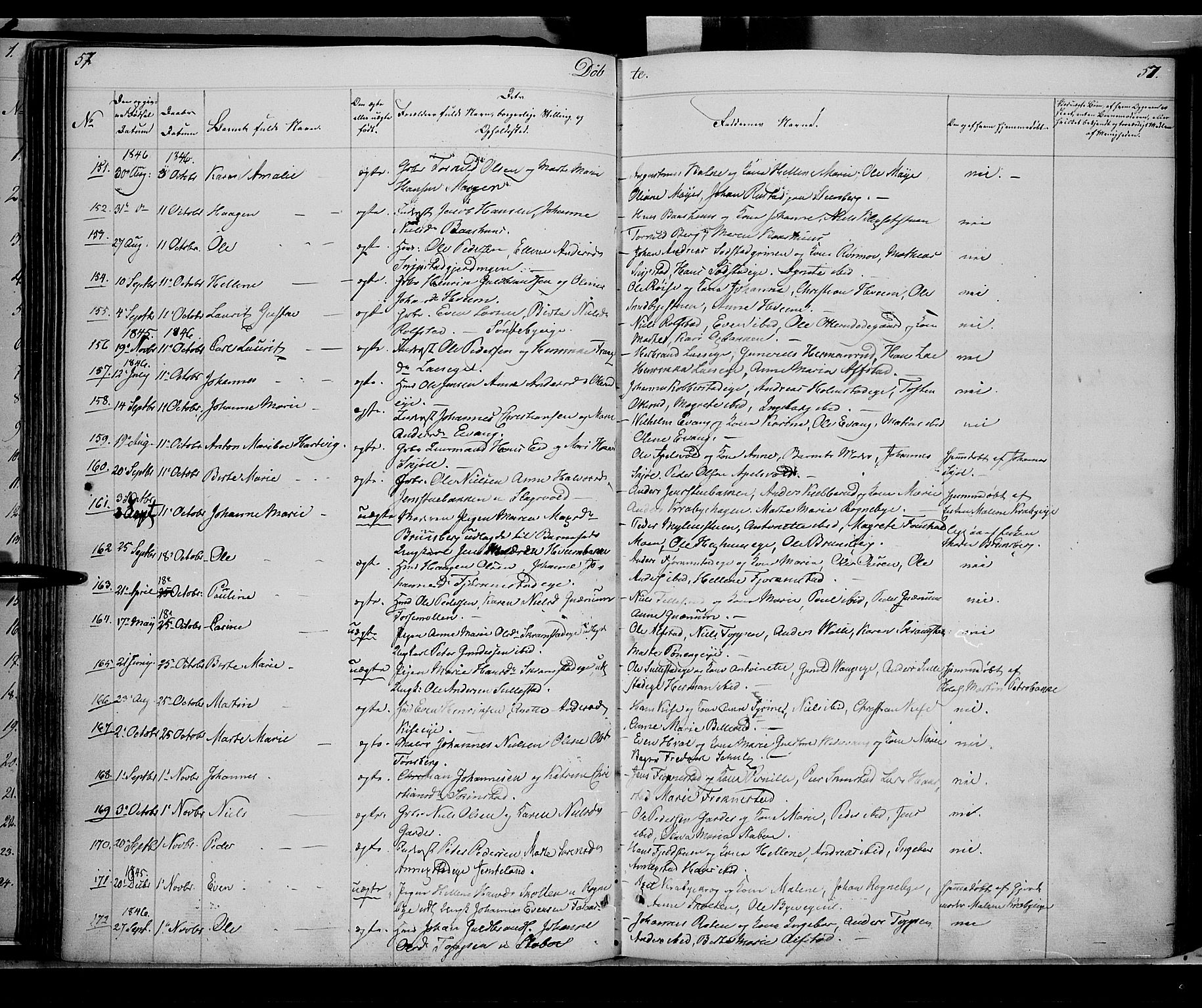 Østre Toten prestekontor, AV/SAH-PREST-104/H/Ha/Haa/L0002: Ministerialbok nr. 2, 1840-1847, s. 57