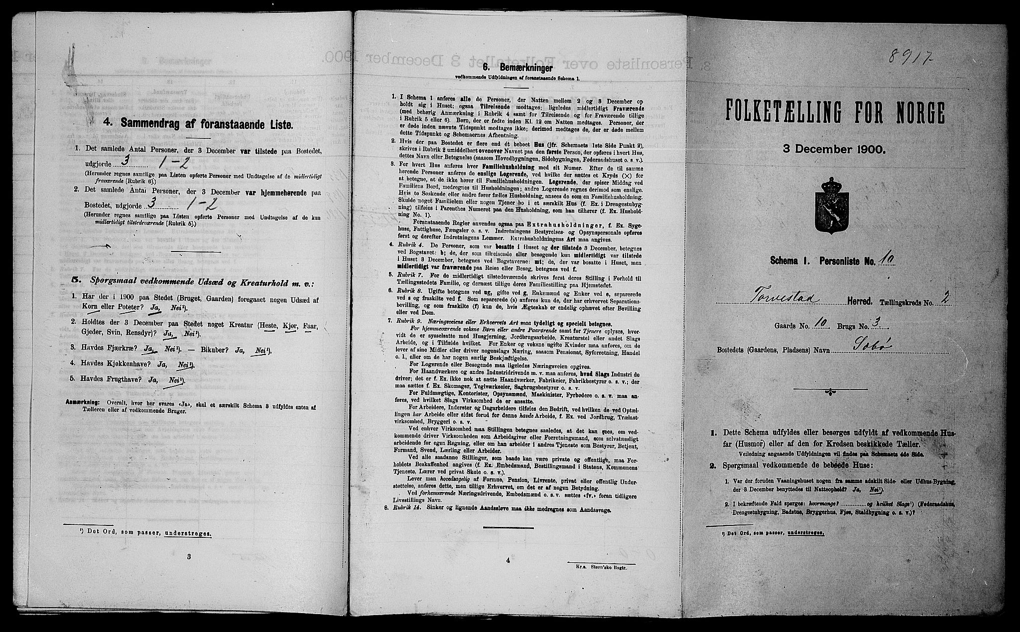 SAST, Folketelling 1900 for 1152 Torvastad herred, 1900, s. 262