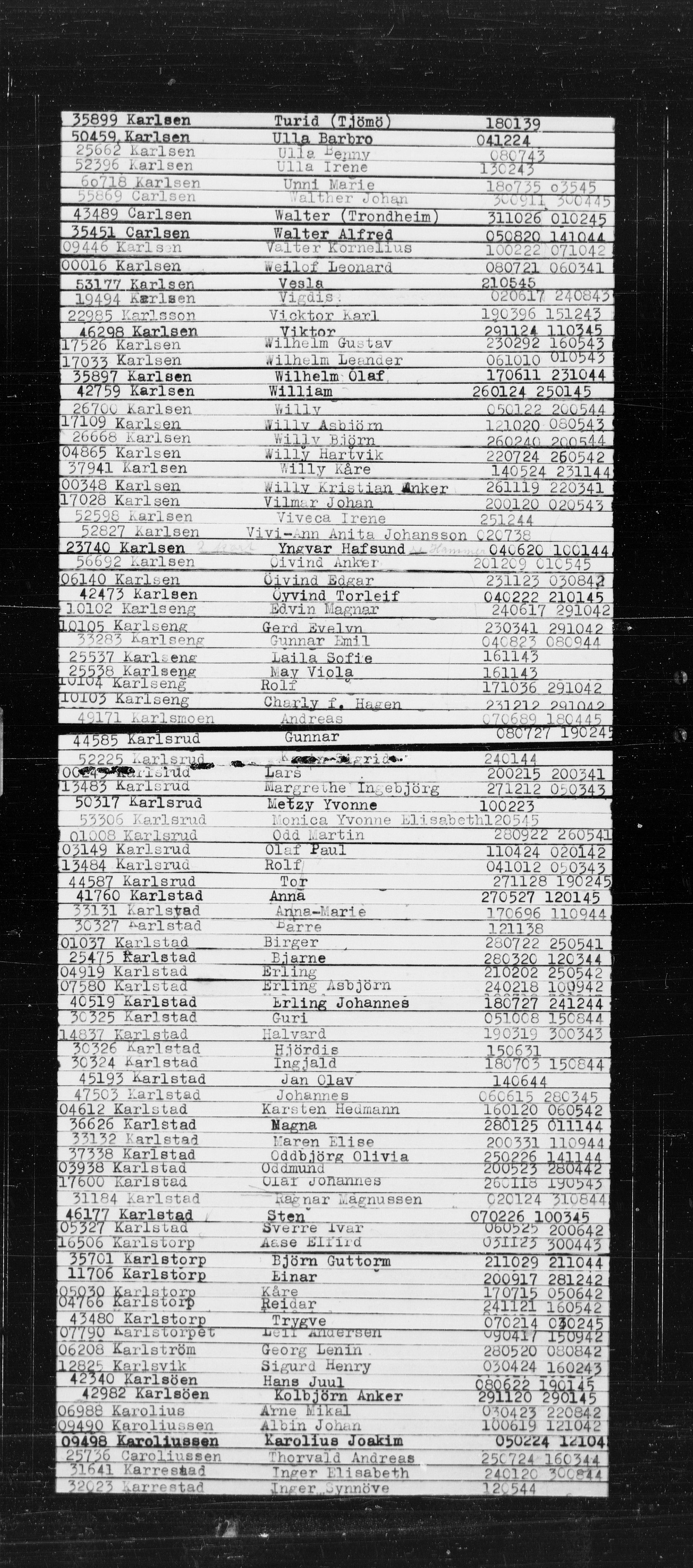 Den Kgl. Norske Legasjons Flyktningskontor, RA/S-6753/V/Va/L0022: Kjesäterkartoteket.  Alfabetisk register, A-Å., 1940-1945, s. 452