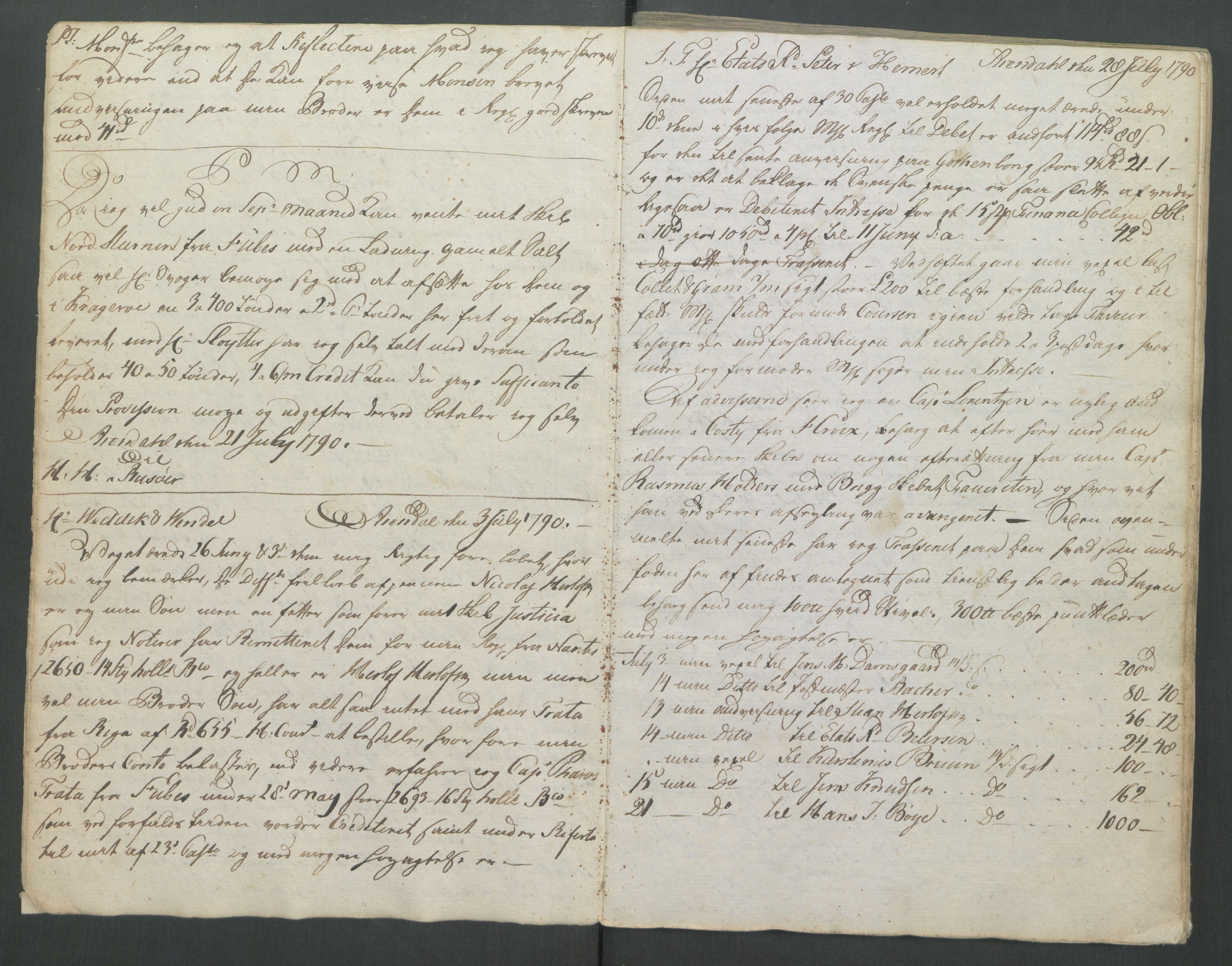 Samling av forretningsarkiv. A-Å, AAKS/PA-1060/F/Fa/L0126/0001: Herlofson,Hans / Herlofson,Hans. Kopibok, 1790-1793, s. 8