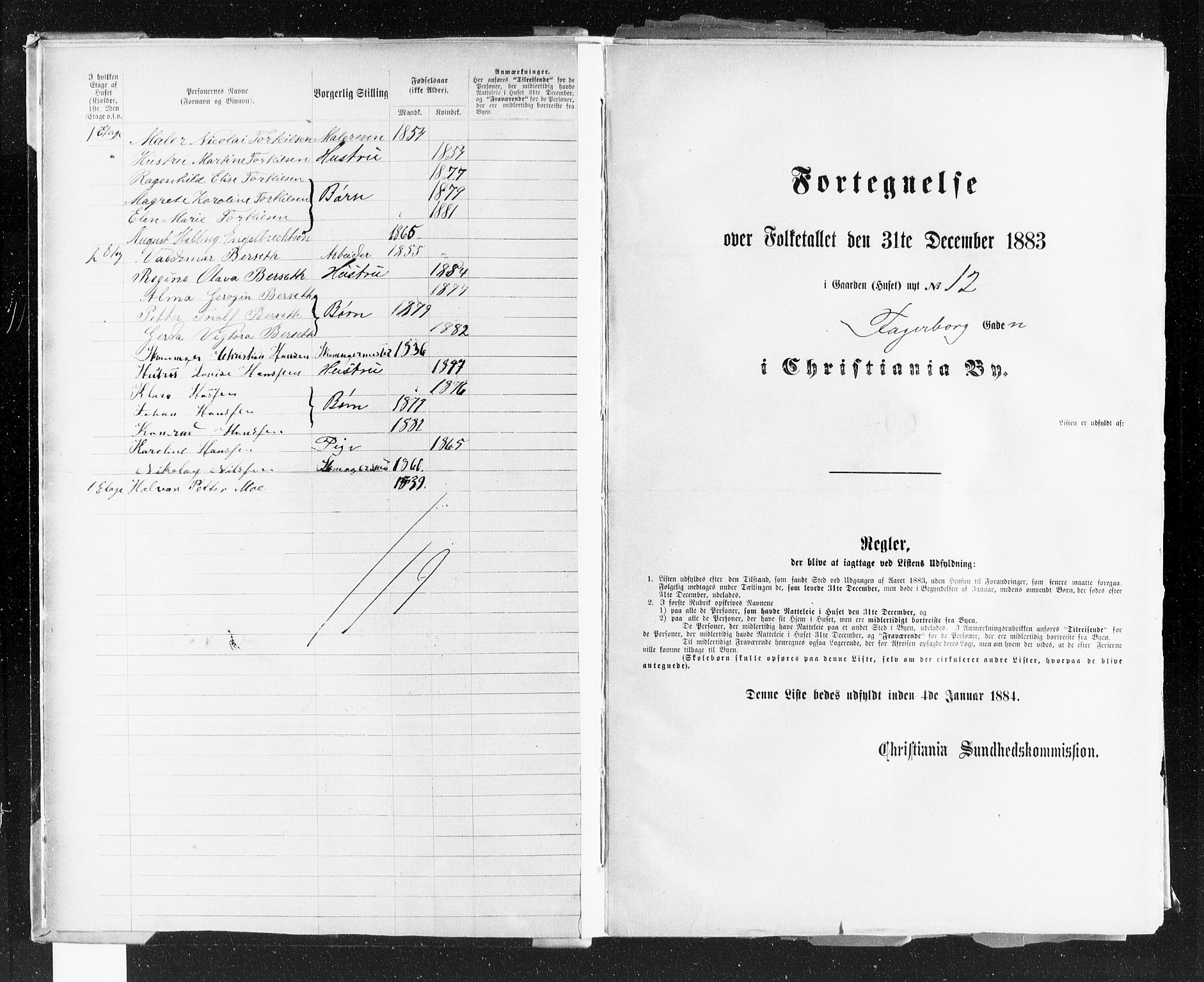 OBA, Kommunal folketelling 31.12.1883 for Kristiania kjøpstad, 1883, s. 995