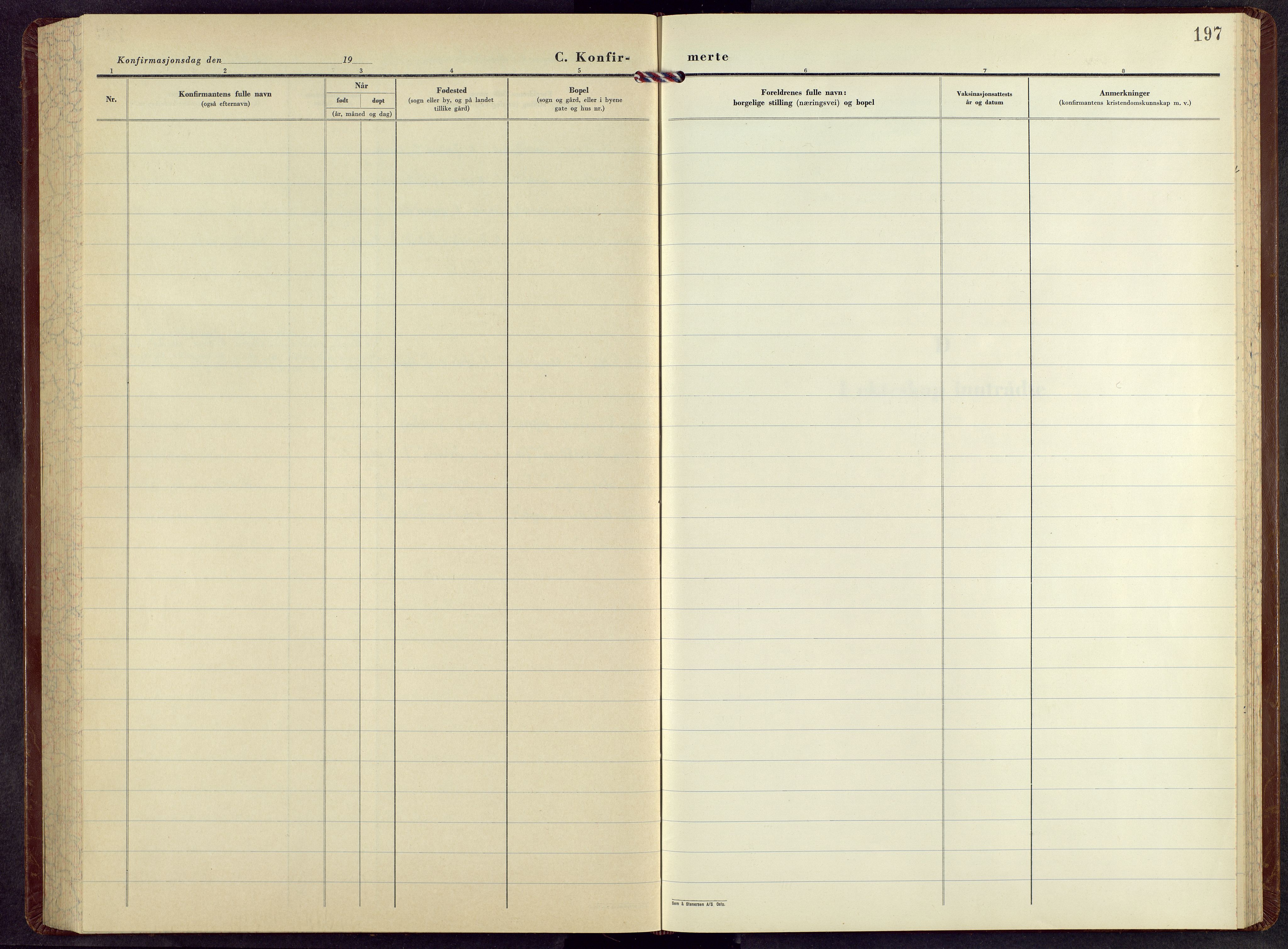 Ringsaker prestekontor, SAH/PREST-014/L/La/L0022: Klokkerbok nr. 22, 1957-1966, s. 197