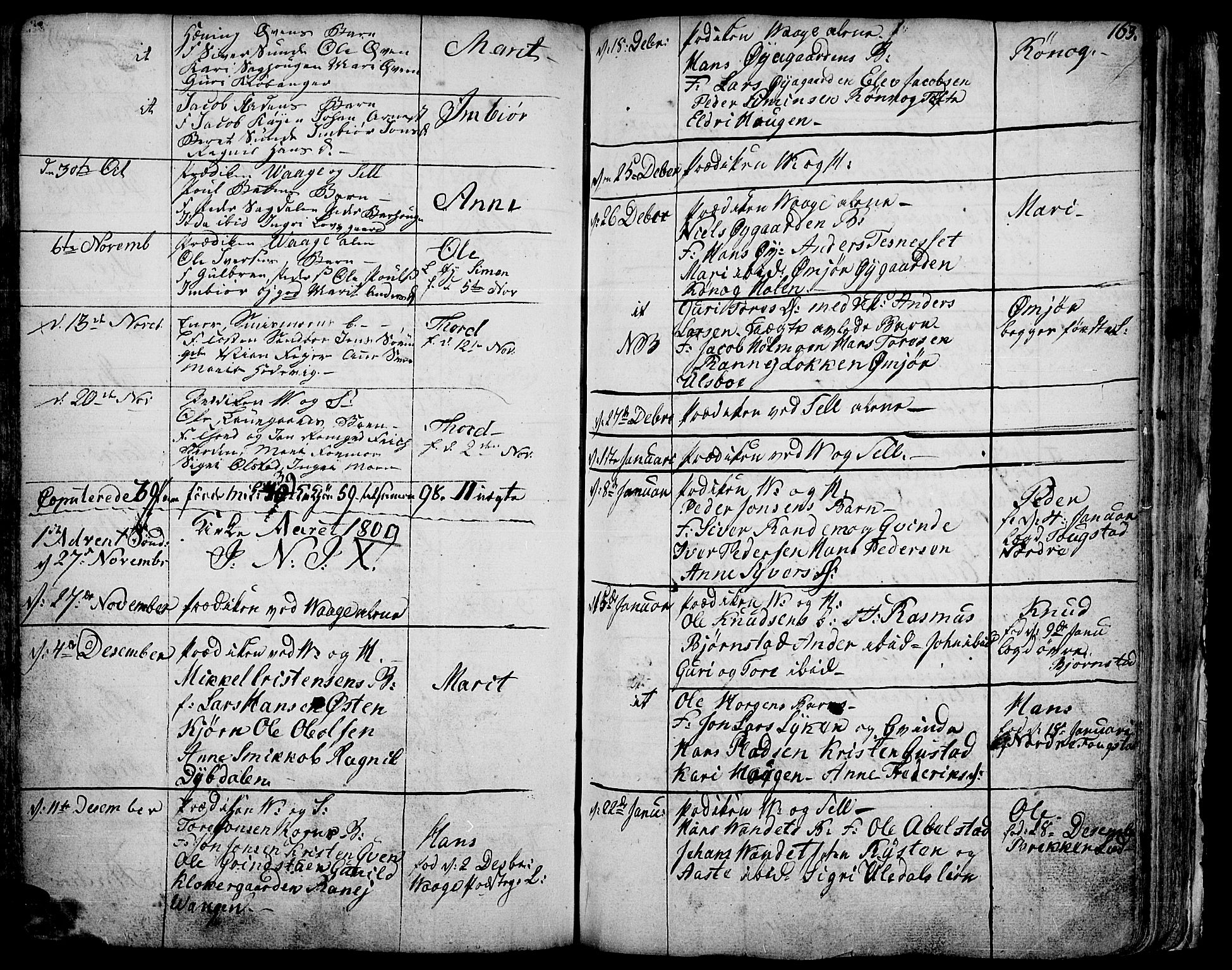 Vågå prestekontor, AV/SAH-PREST-076/H/Ha/Haa/L0001: Ministerialbok nr. 1, 1739-1810, s. 163