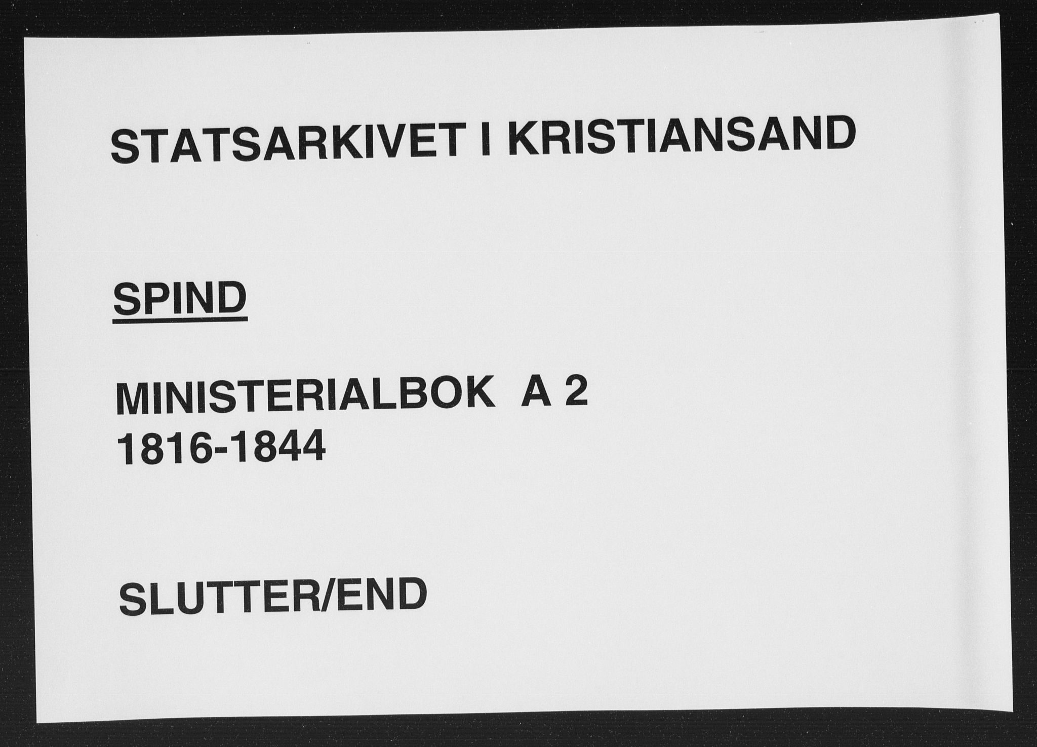 Herad sokneprestkontor, AV/SAK-1111-0018/F/Fa/Fab/L0002: Ministerialbok nr. A 2, 1816-1844