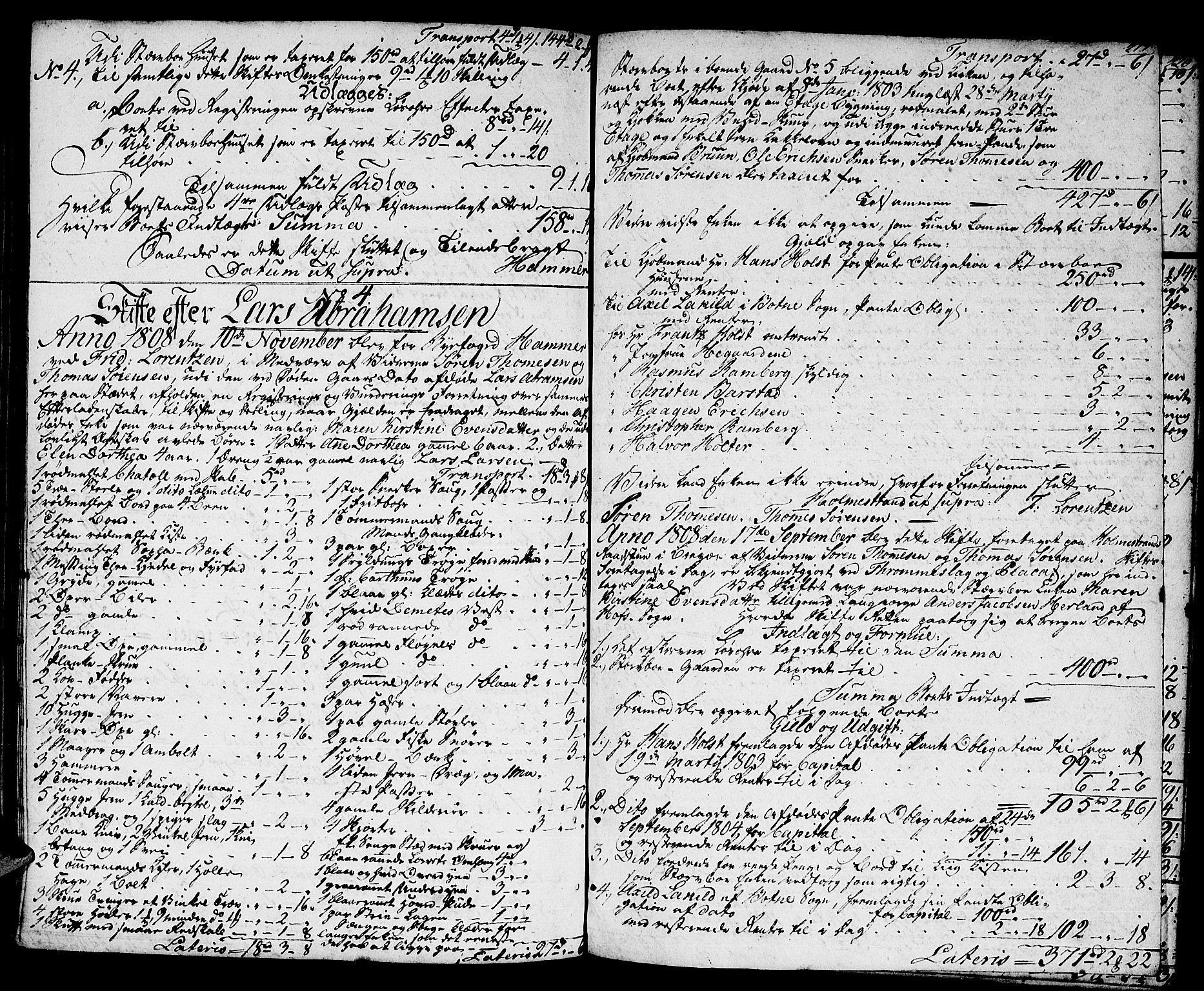 Tønsberg byfogd, AV/SAKO-A-224/H/Hb/L0006: Skifteprotokoll, 1783-1809, s. 418b-419a