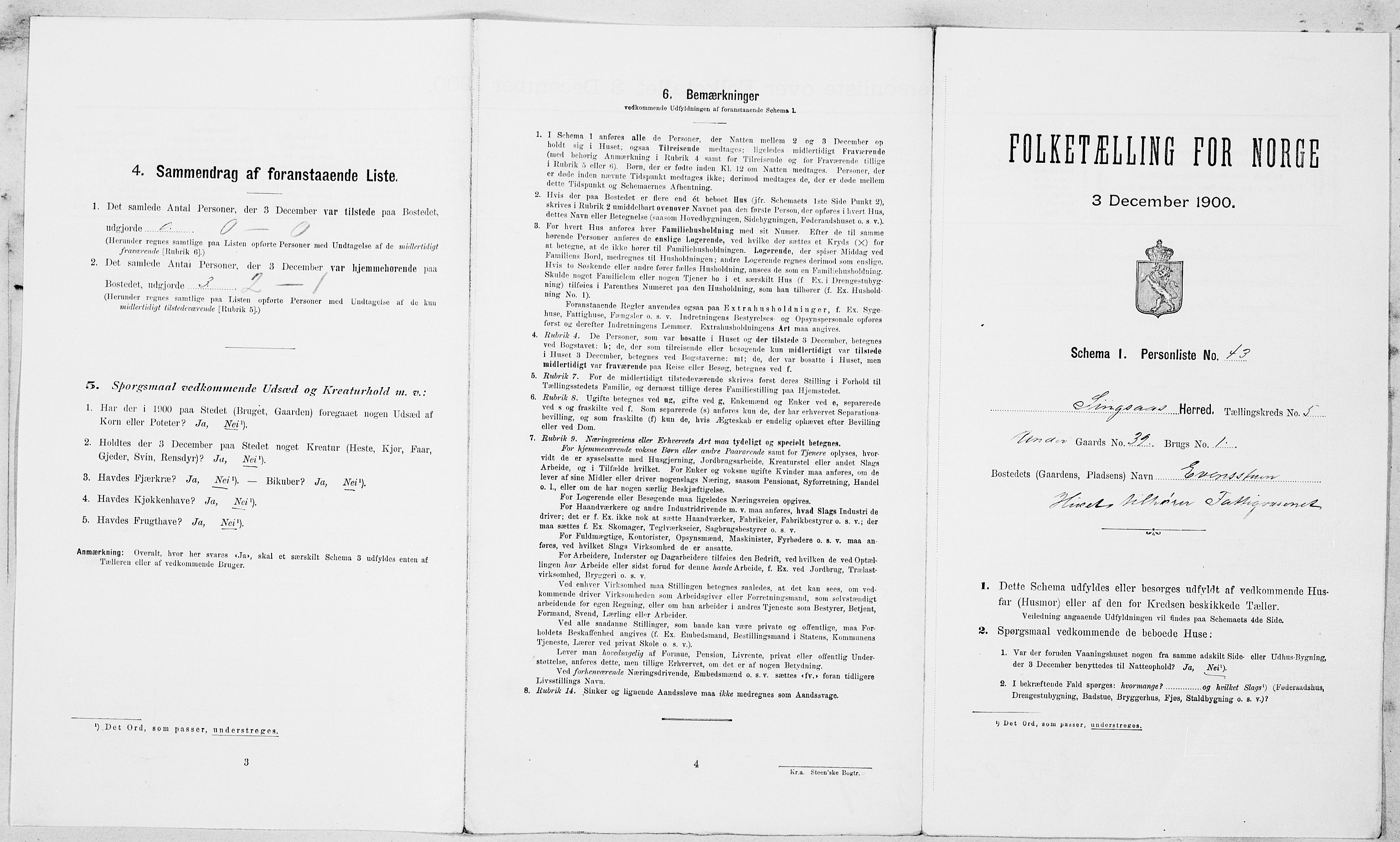 SAT, Folketelling 1900 for 1646 Singsås herred, 1900, s. 399