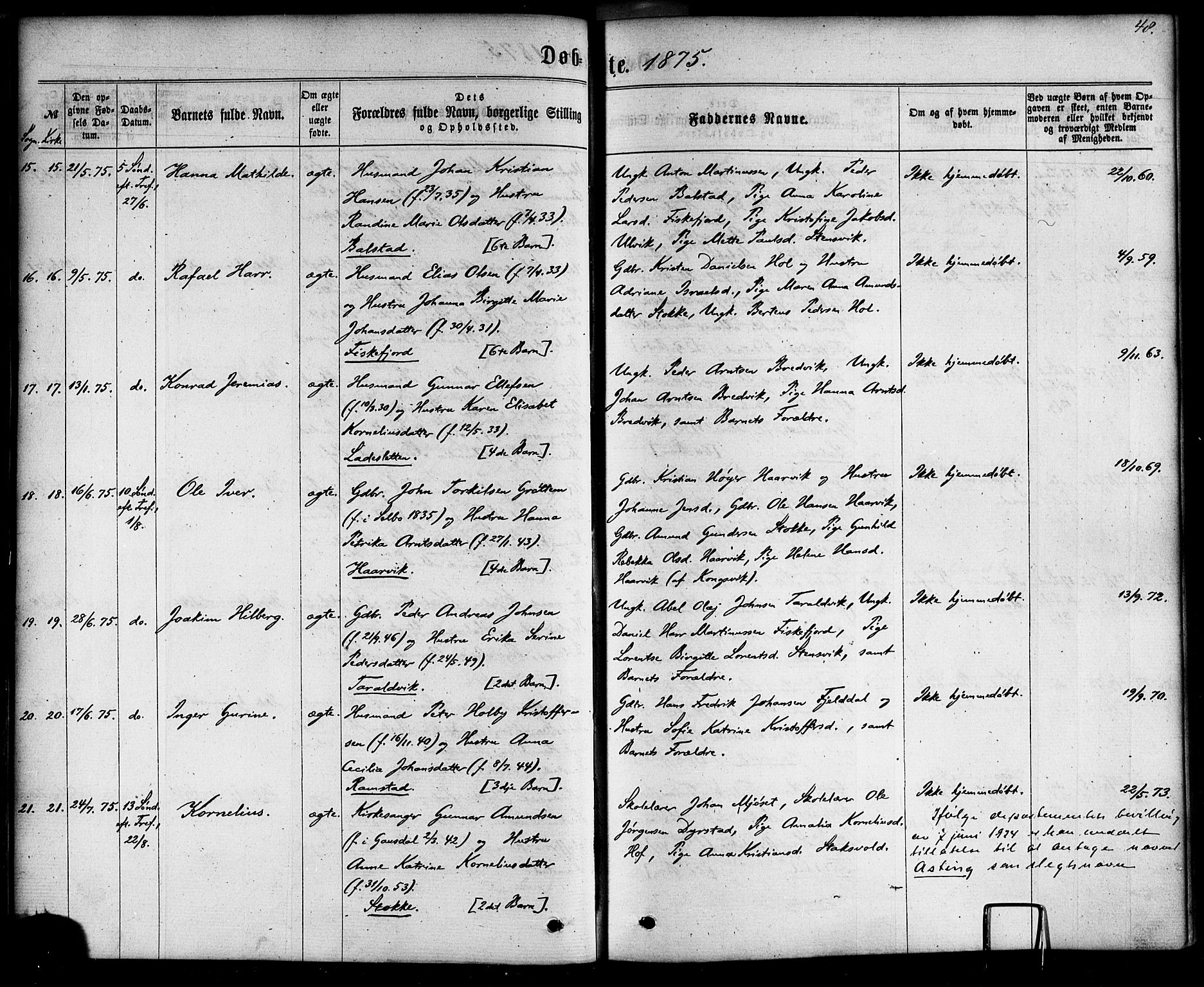 Ministerialprotokoller, klokkerbøker og fødselsregistre - Nordland, AV/SAT-A-1459/865/L0923: Ministerialbok nr. 865A01, 1864-1884, s. 48