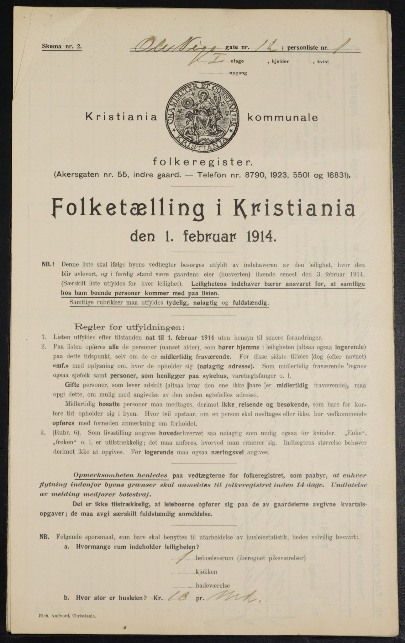 OBA, Kommunal folketelling 1.2.1914 for Kristiania, 1914, s. 75559