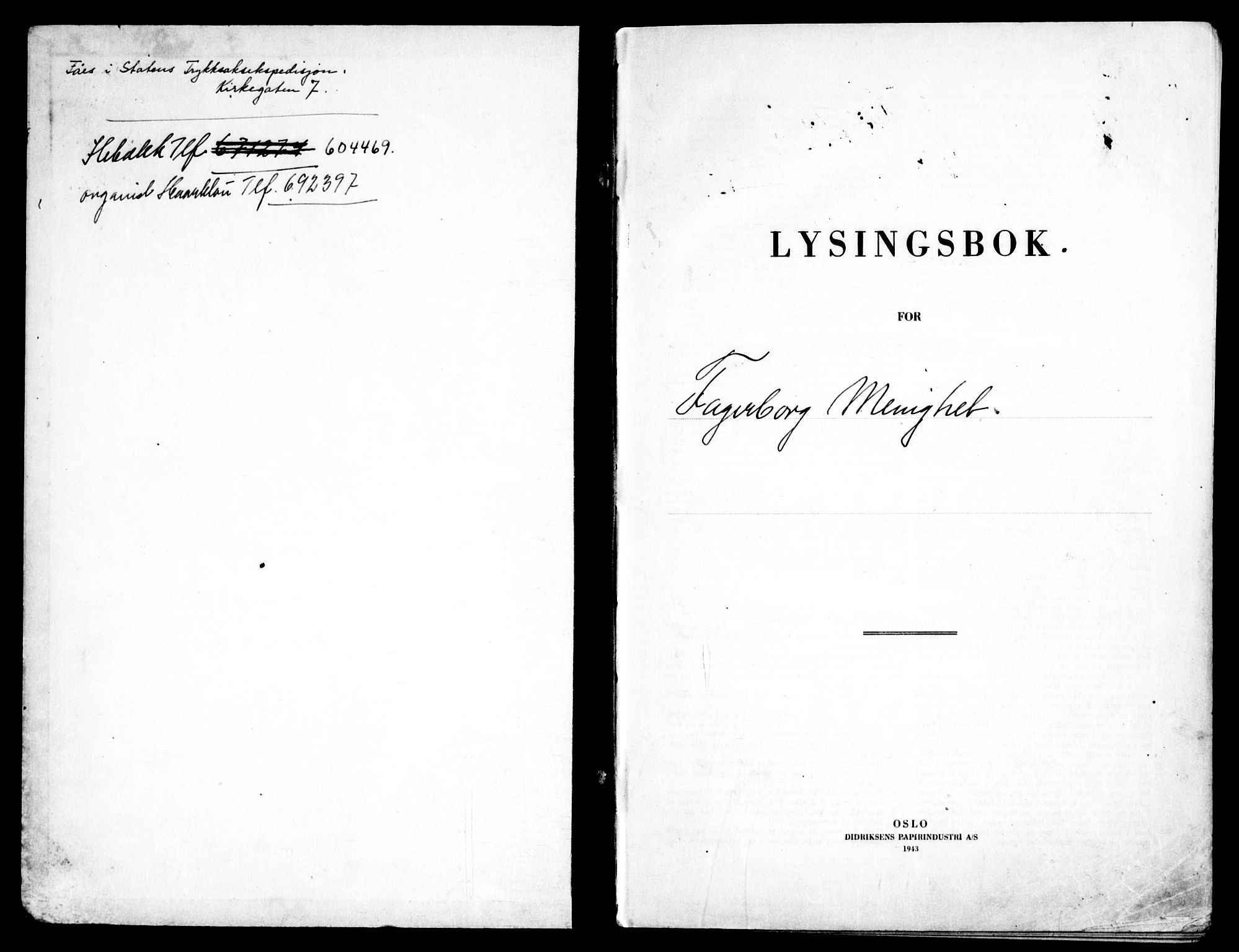 Fagerborg prestekontor Kirkebøker, SAO/A-10844/H/Ha/L0007: Lysningsprotokoll nr. 7, 1950-1956