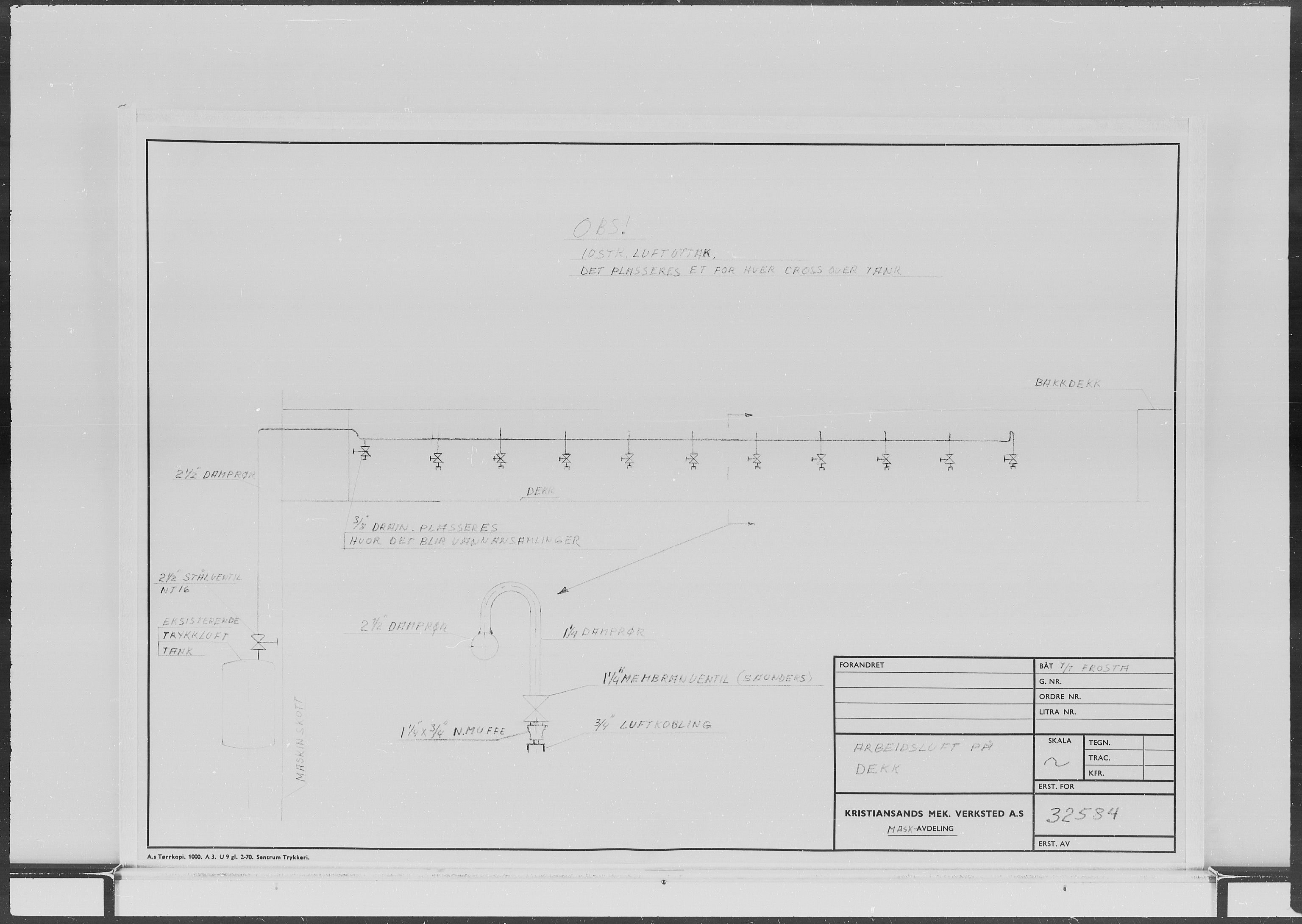 Kristiansand Mekaniske Verksted, AV/SAK-D/0612/G/Ga/L0006/0002: Reprofoto av tegninger m.m. / 36 mm mikrofilmruller, reprofoto av skipstegninger, byggenr. 134-212, s. 410