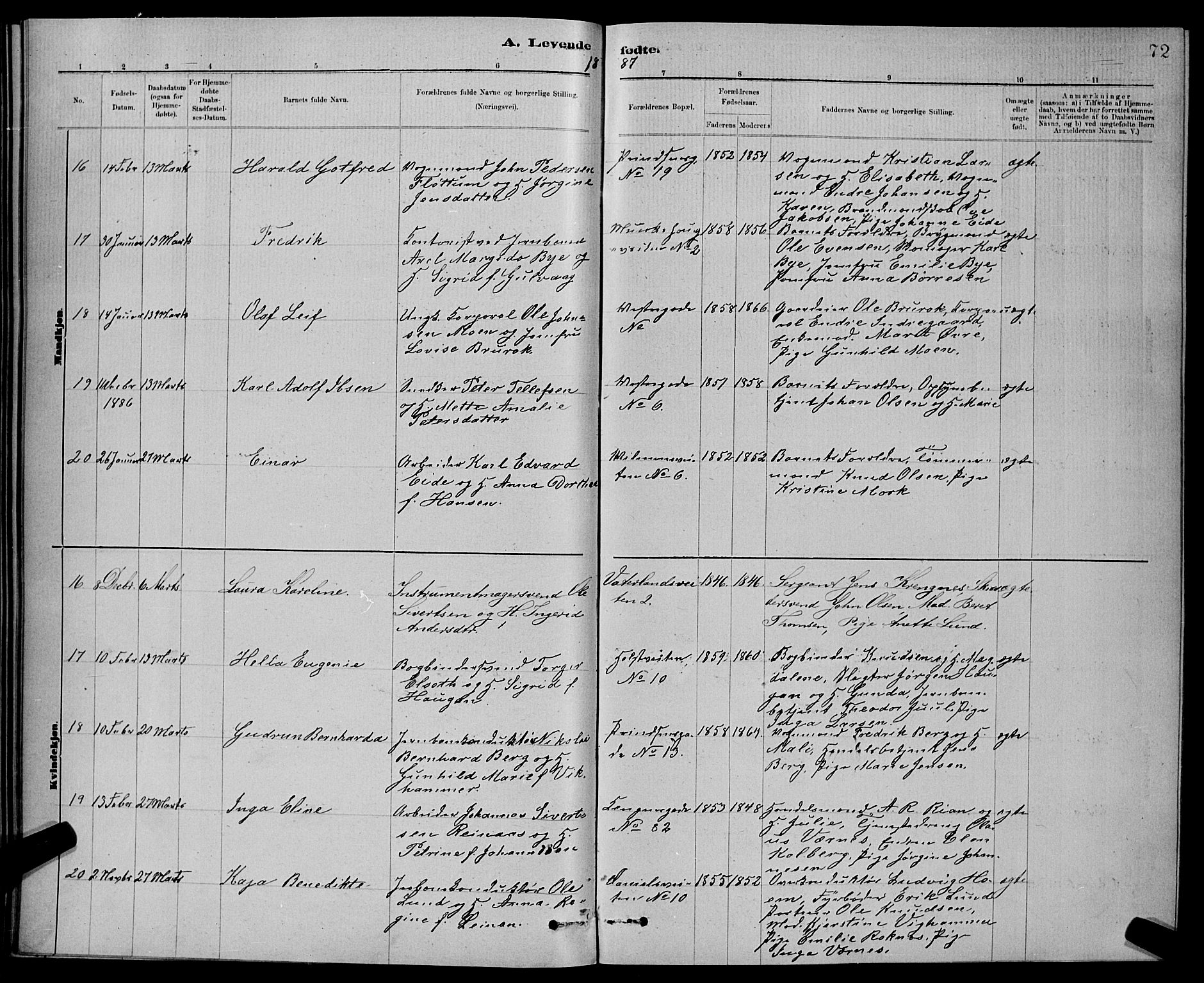 Ministerialprotokoller, klokkerbøker og fødselsregistre - Sør-Trøndelag, AV/SAT-A-1456/601/L0092: Klokkerbok nr. 601C10, 1884-1897, s. 72