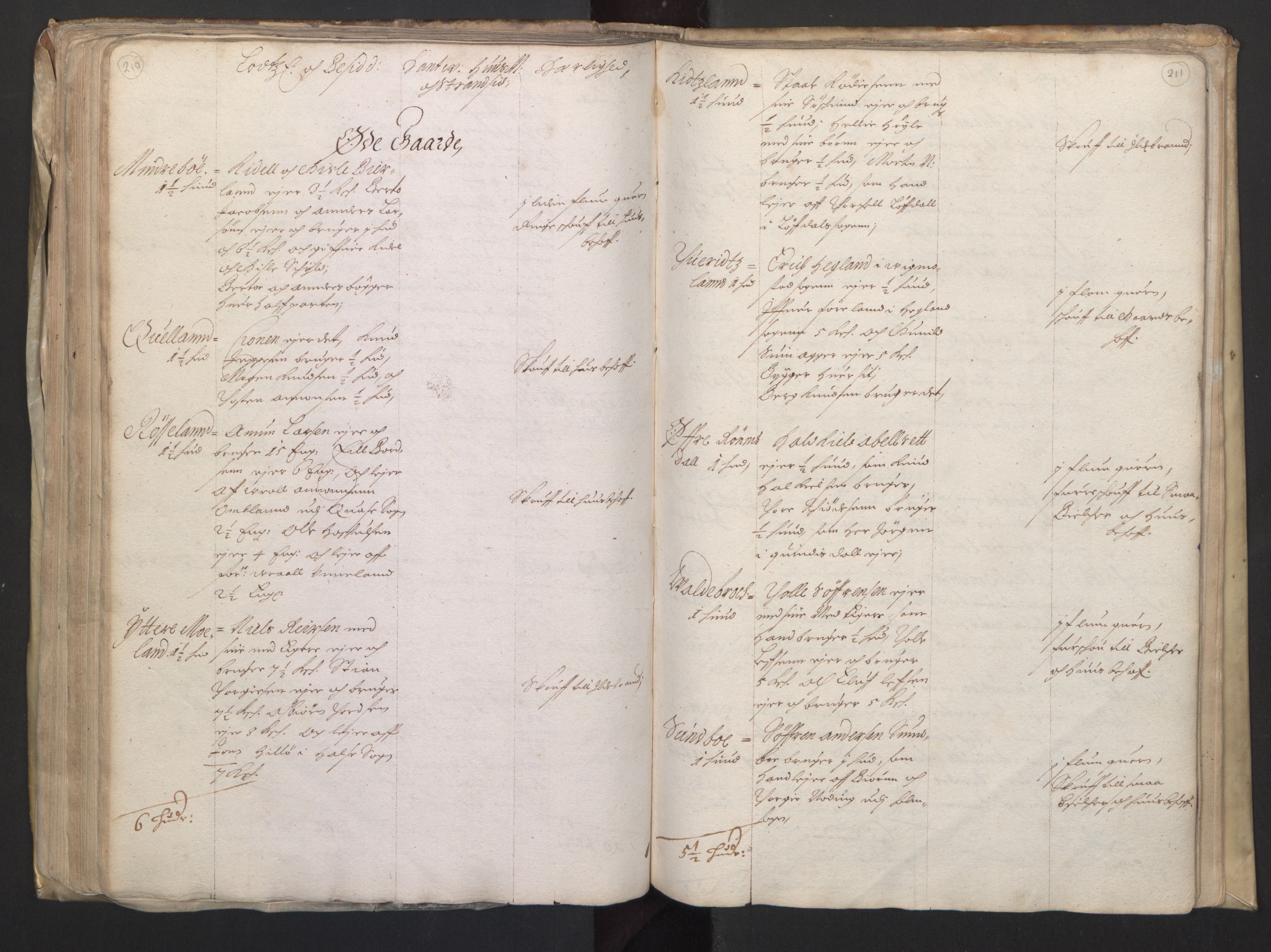 Rentekammeret inntil 1814, Realistisk ordnet avdeling, AV/RA-EA-4070/L/L0020/0004: Agder lagdømme: / Alminnelig jordebok. Lista len, 1661, s. 210-211