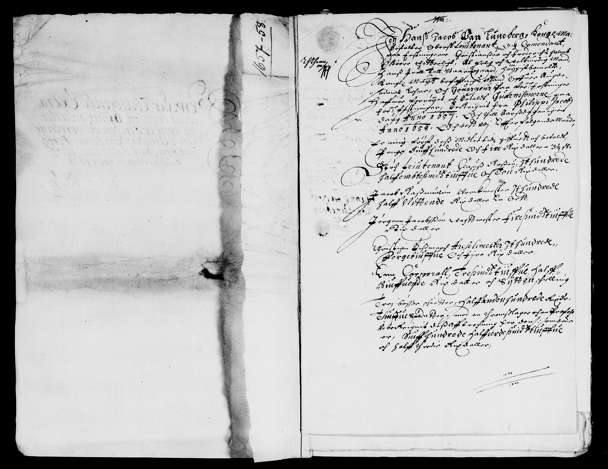 Rentekammeret inntil 1814, Reviderte regnskaper, Lensregnskaper, AV/RA-EA-5023/R/Rb/Rbq/L0046: Nedenes len. Mandals len. Råbyggelag., 1657-1659
