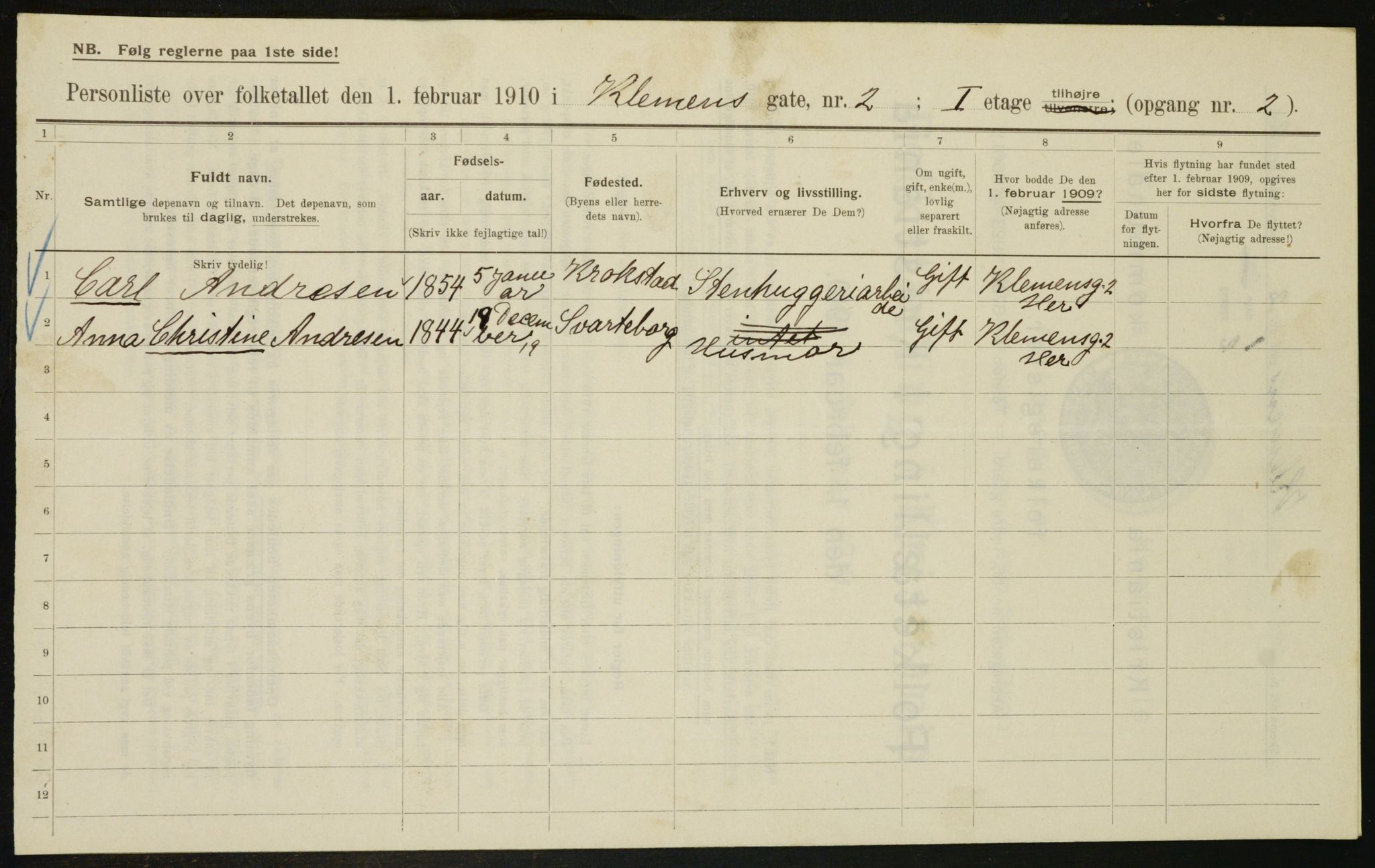 OBA, Kommunal folketelling 1.2.1910 for Kristiania, 1910, s. 12266