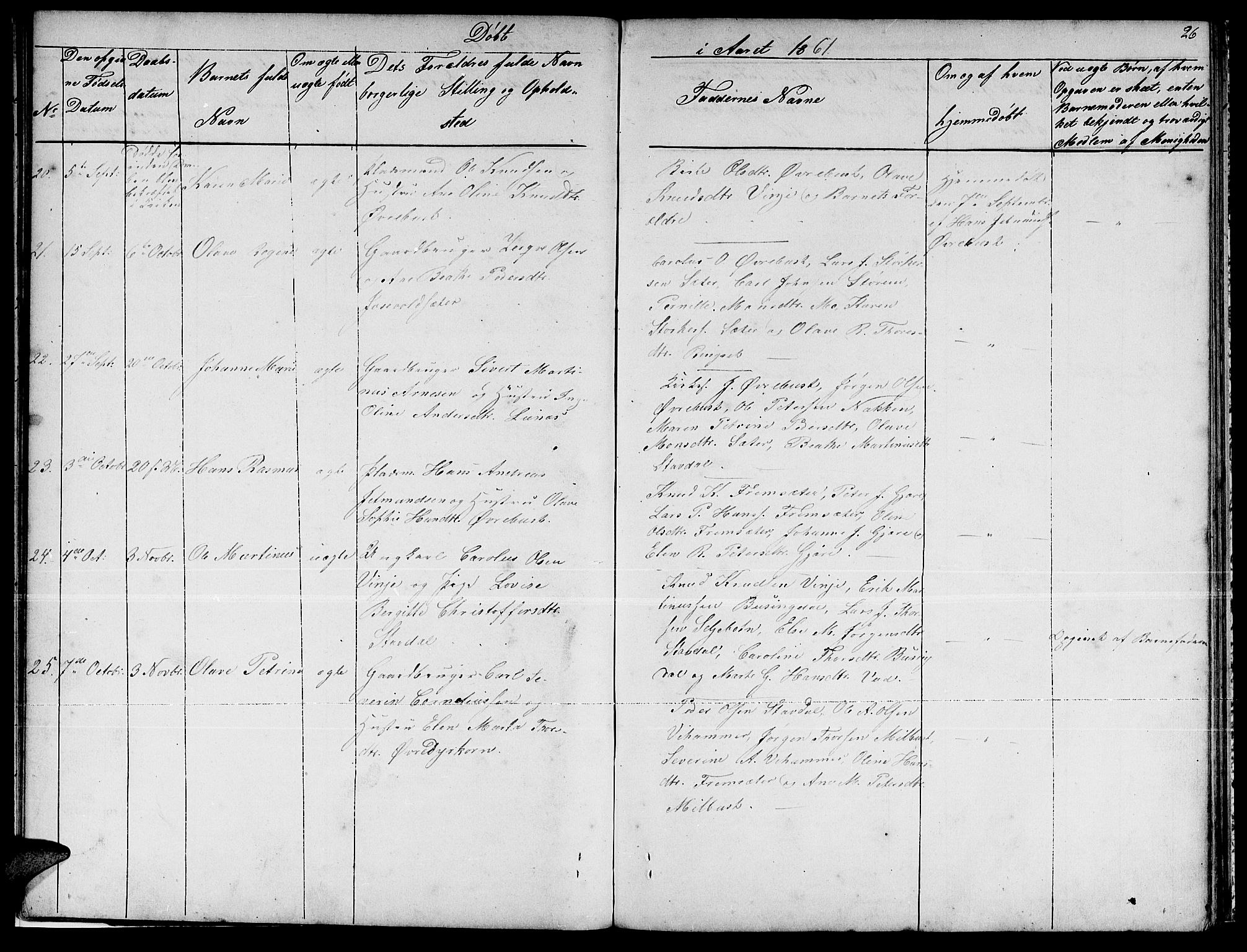 Ministerialprotokoller, klokkerbøker og fødselsregistre - Møre og Romsdal, SAT/A-1454/521/L0300: Klokkerbok nr. 521C01, 1854-1881, s. 26