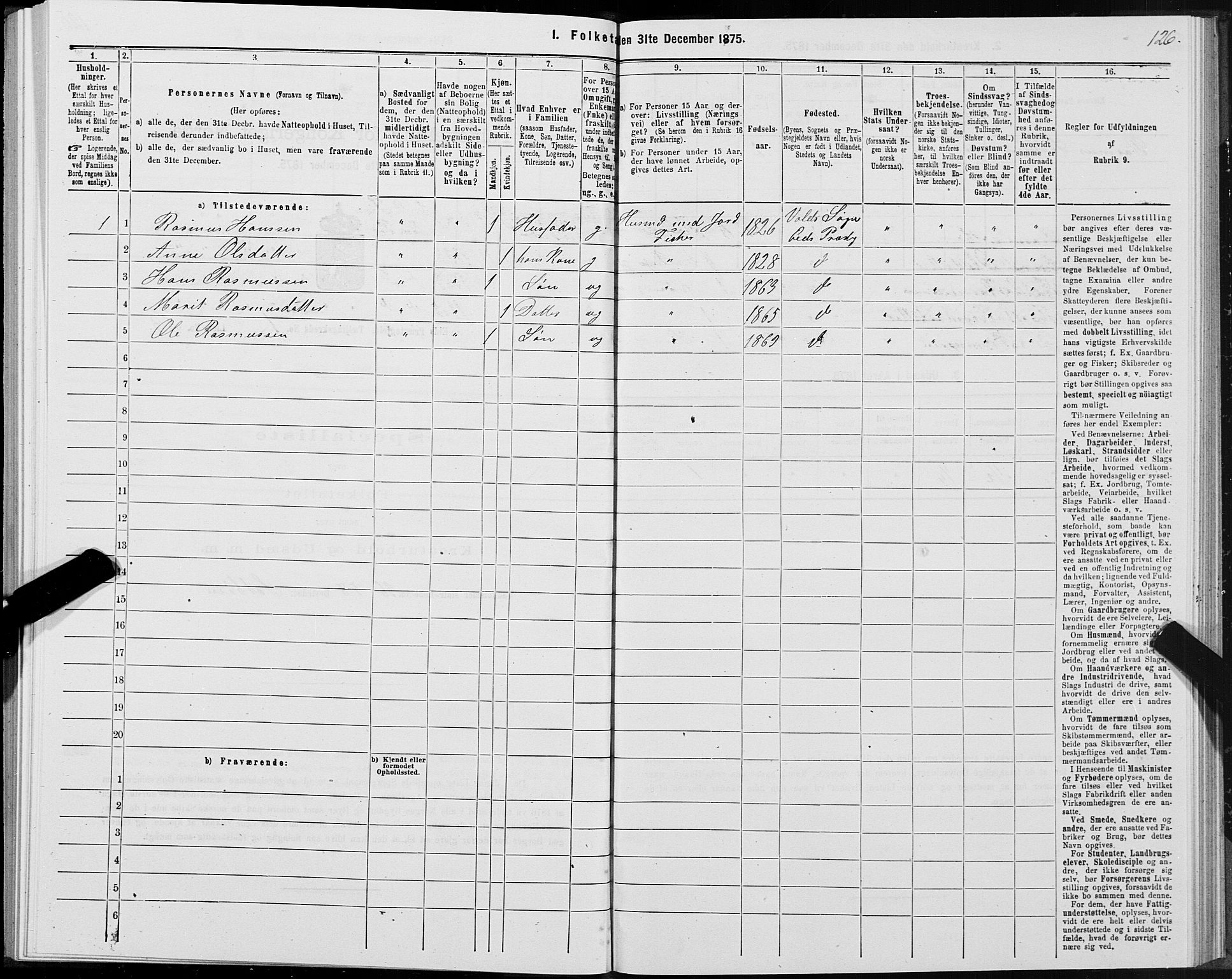 SAT, Folketelling 1875 for 1538P Eid prestegjeld, 1875, s. 1126