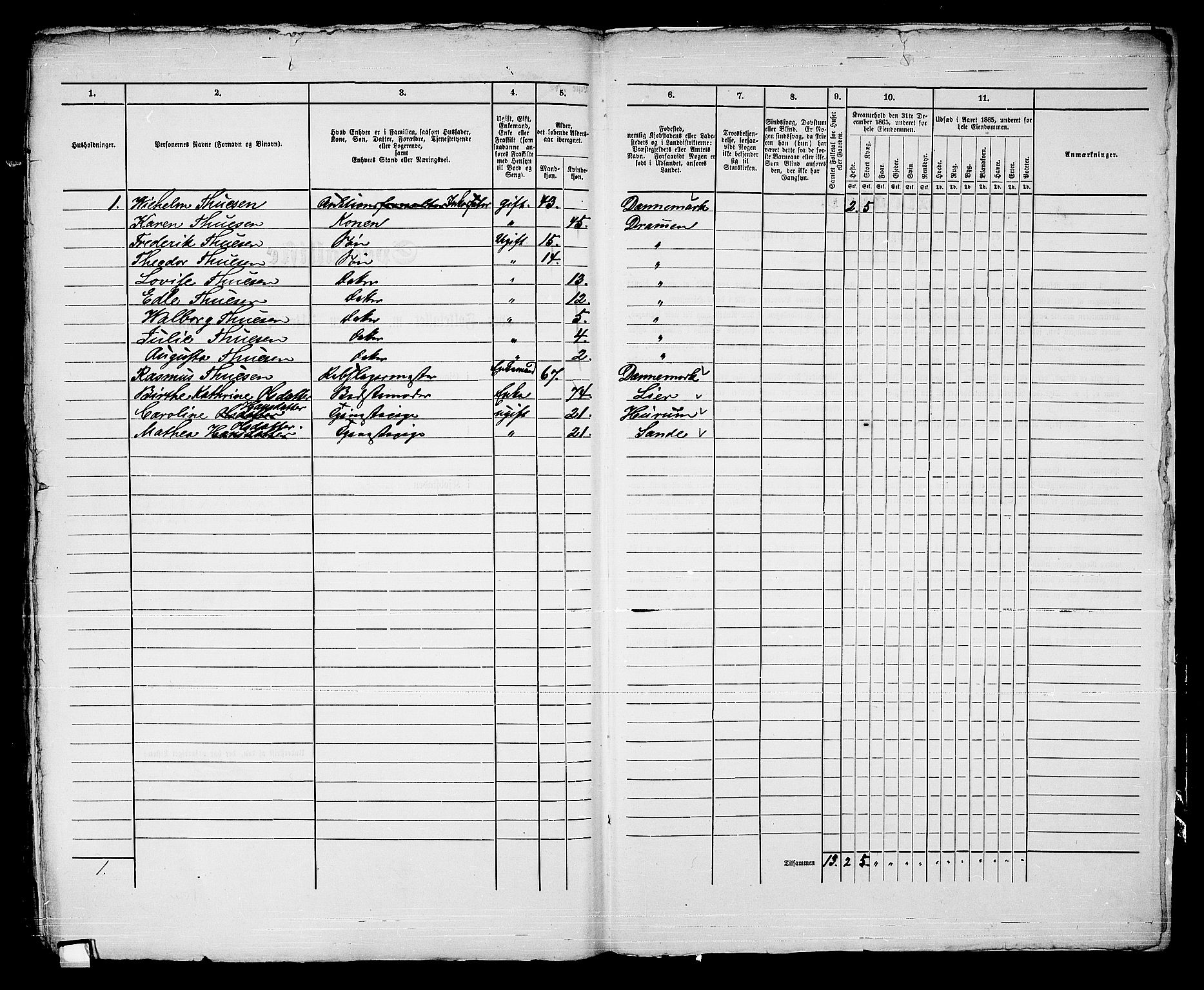 RA, Folketelling 1865 for 0602bP Strømsø prestegjeld i Drammen kjøpstad, 1865, s. 611