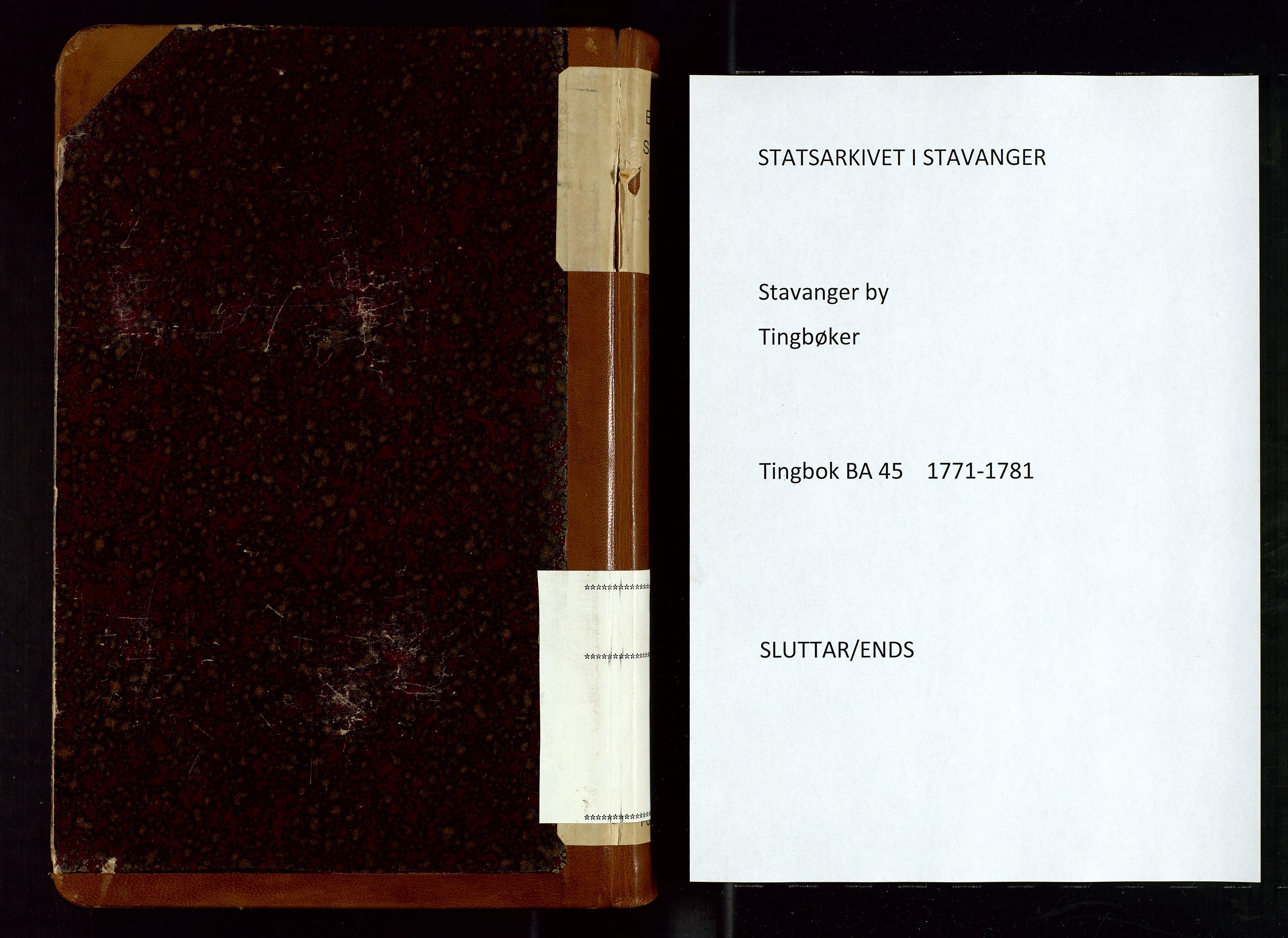 Stavanger byfogd, AV/SAST-A-101408/001/3/30/30BA/L0045: Bytingprotkoll, 1771-1781