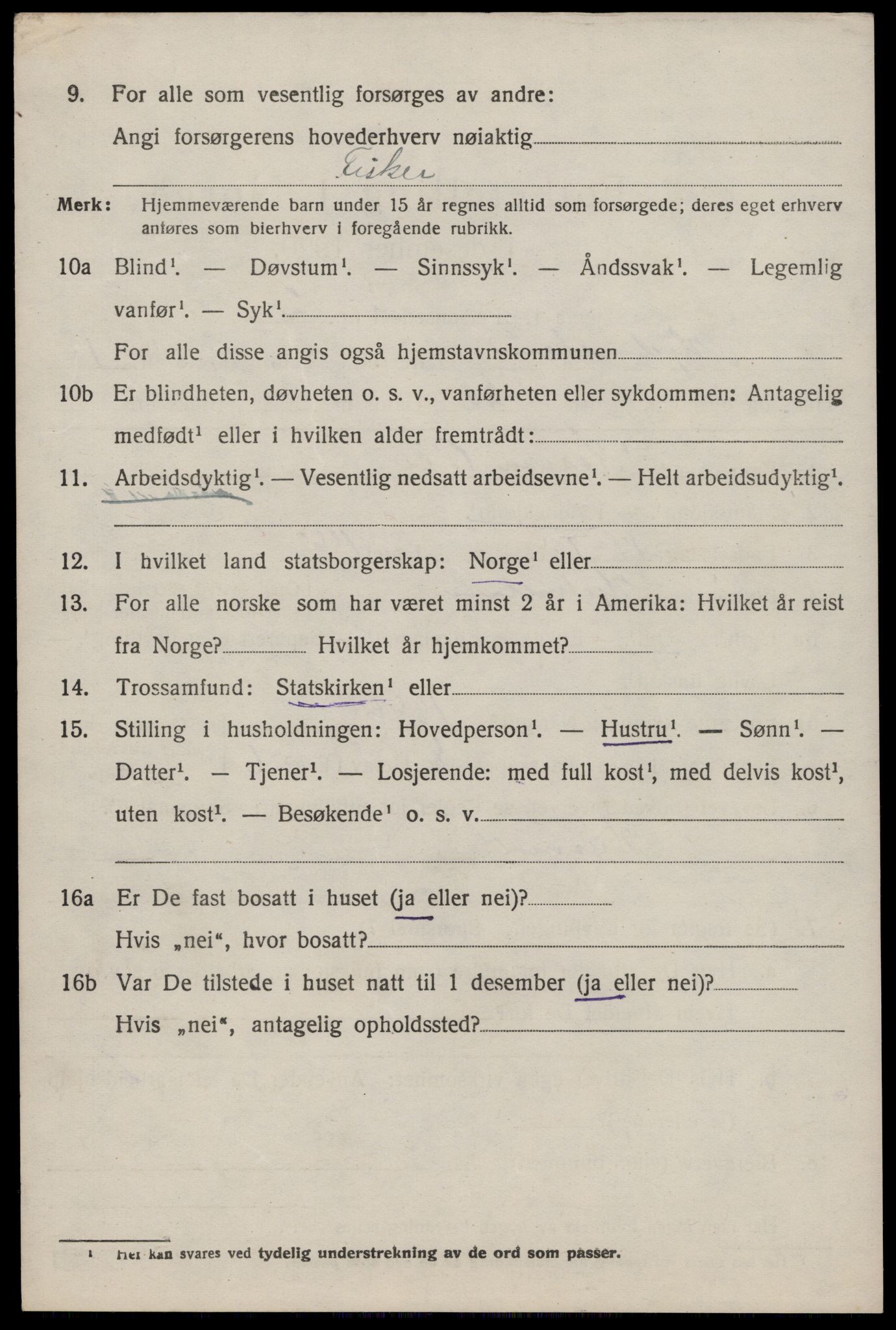 SAST, Folketelling 1920 for 1133 Hjelmeland herred, 1920, s. 1064