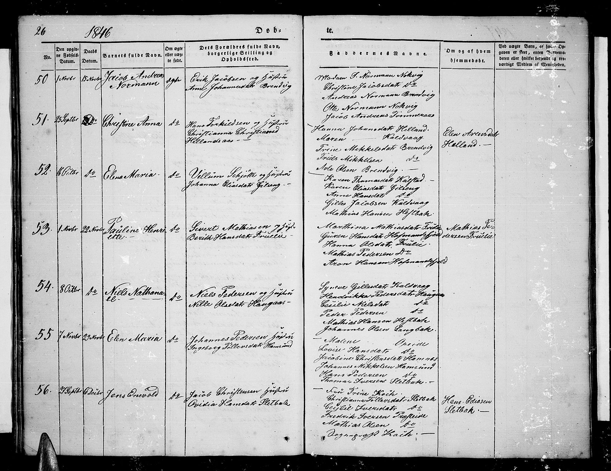 Ministerialprotokoller, klokkerbøker og fødselsregistre - Nordland, AV/SAT-A-1459/859/L0856: Klokkerbok nr. 859C02, 1843-1854, s. 26