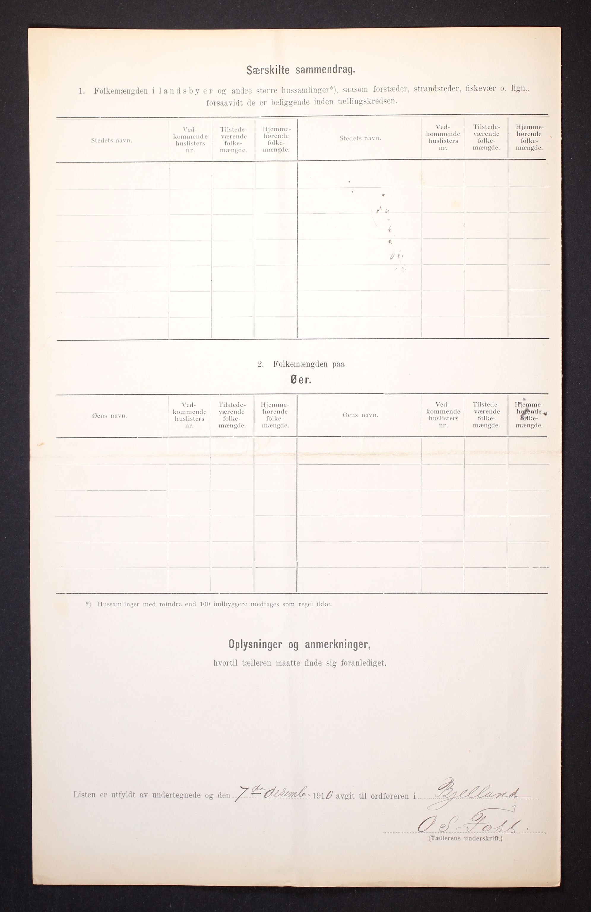 RA, Folketelling 1910 for 1024 Bjelland herred, 1910, s. 9