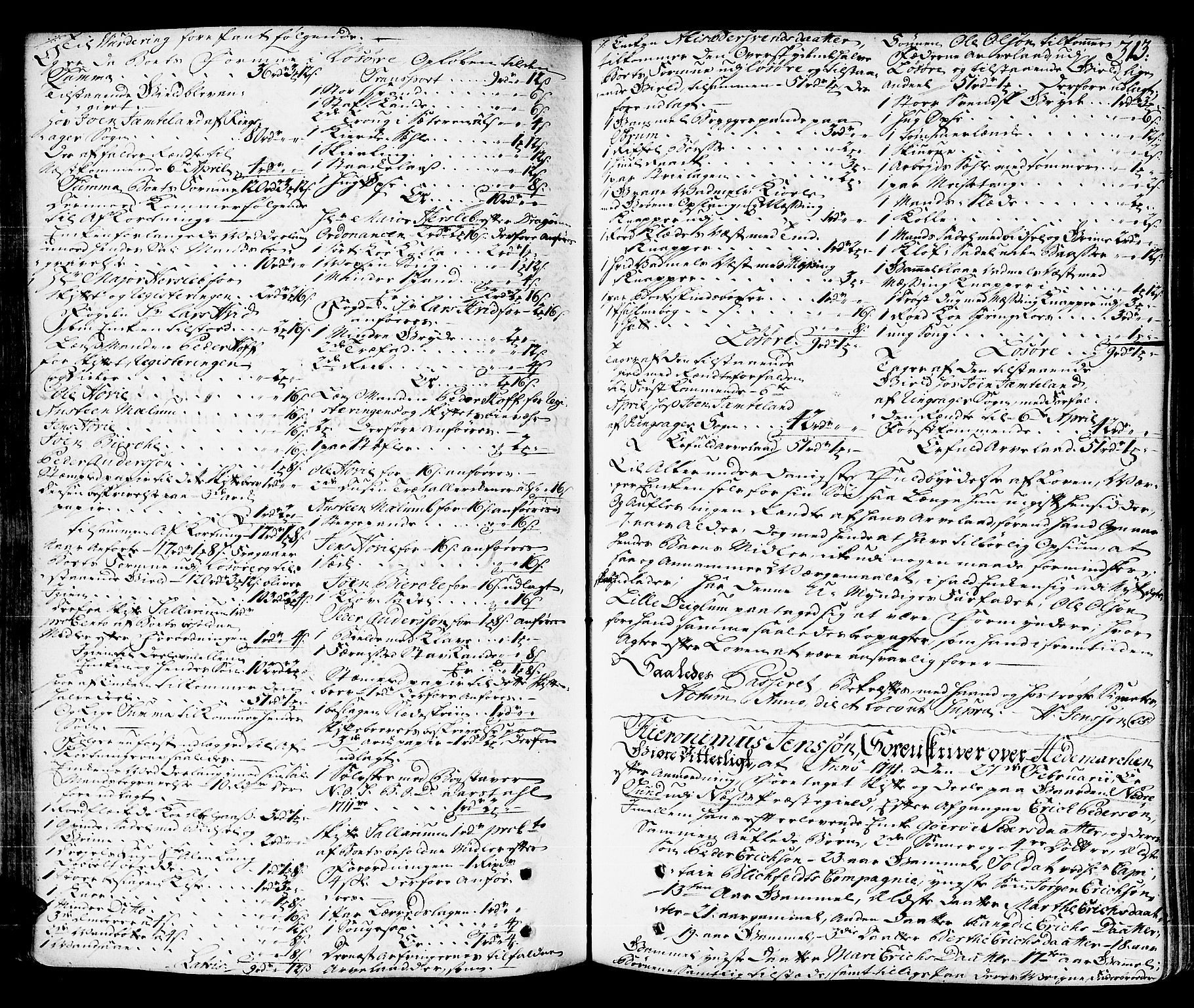 Hedemarken sorenskriveri, SAH/TING-034/J/Ja/L0011: Skifteprotokoll, 1736-1743, s. 312b-313a