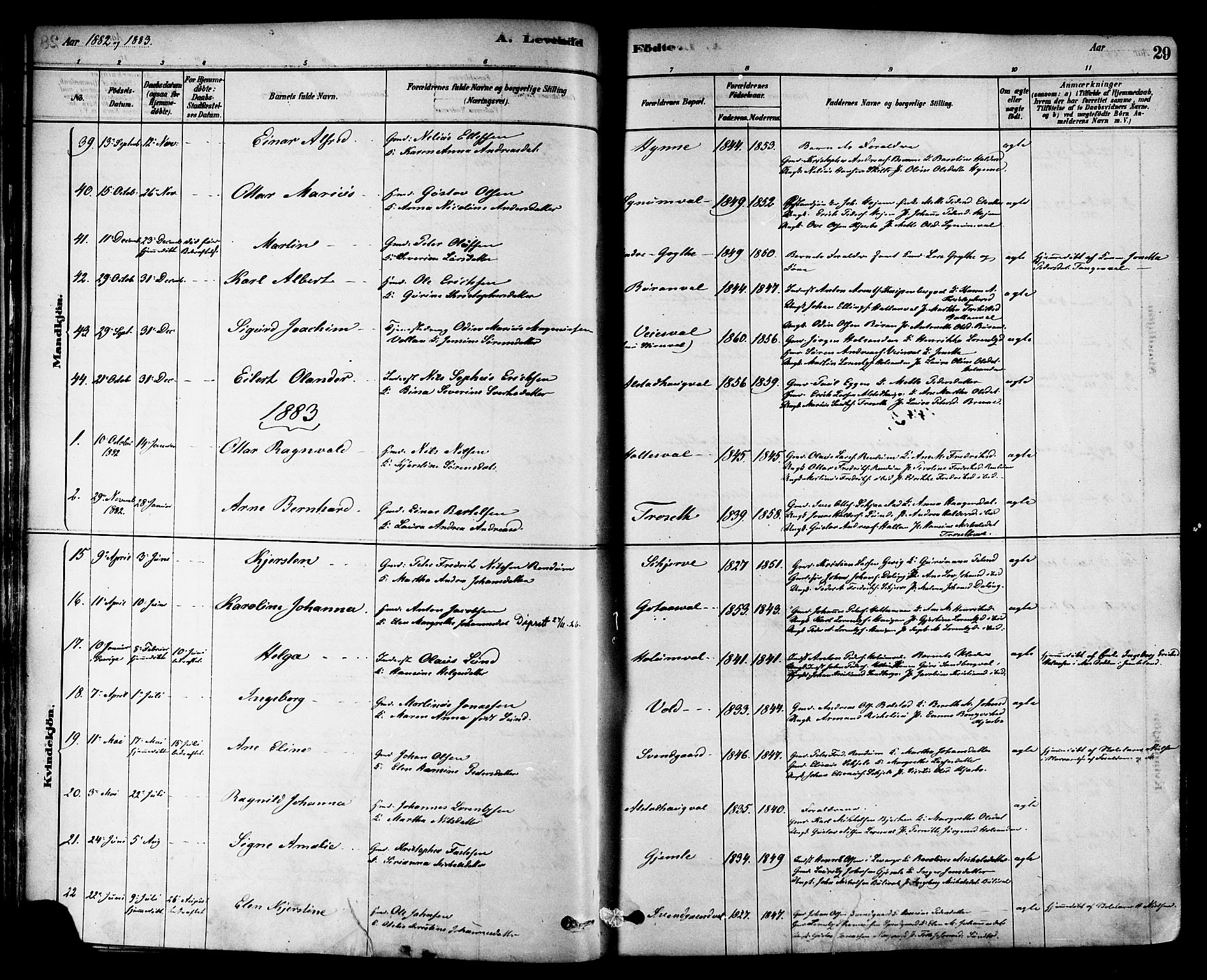 Ministerialprotokoller, klokkerbøker og fødselsregistre - Nord-Trøndelag, SAT/A-1458/717/L0159: Ministerialbok nr. 717A09, 1878-1898, s. 29