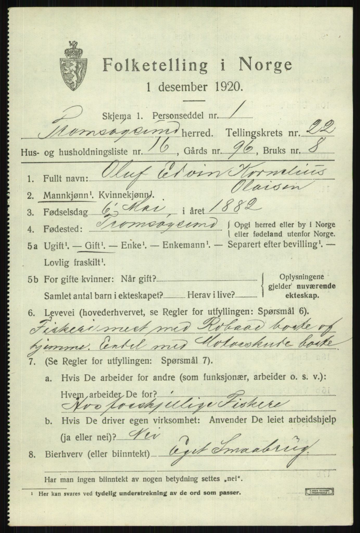 SATØ, Folketelling 1920 for 1934 Tromsøysund herred, 1920, s. 11490