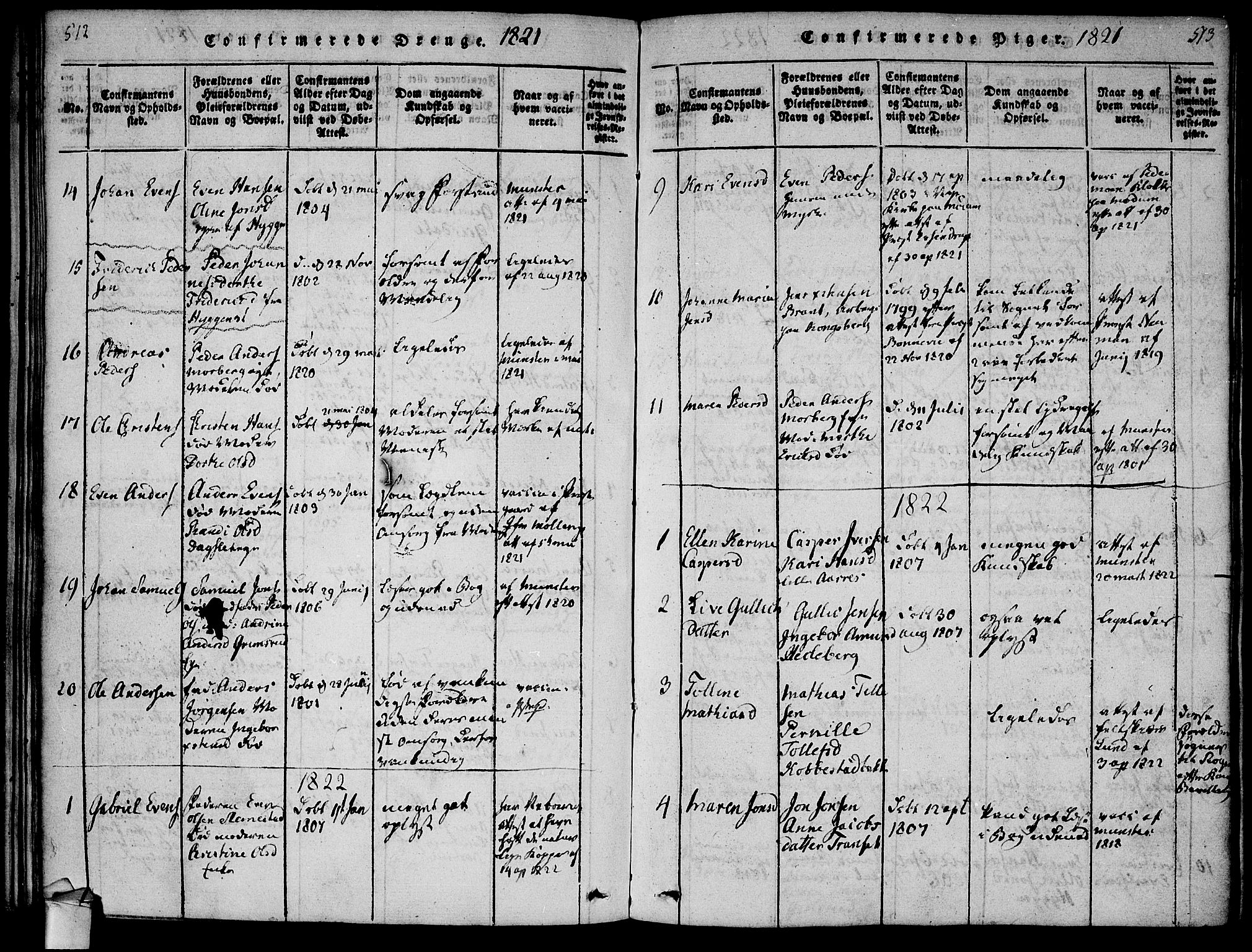 Røyken kirkebøker, AV/SAKO-A-241/F/Fa/L0004: Ministerialbok nr. 4, 1814-1832, s. 512-513