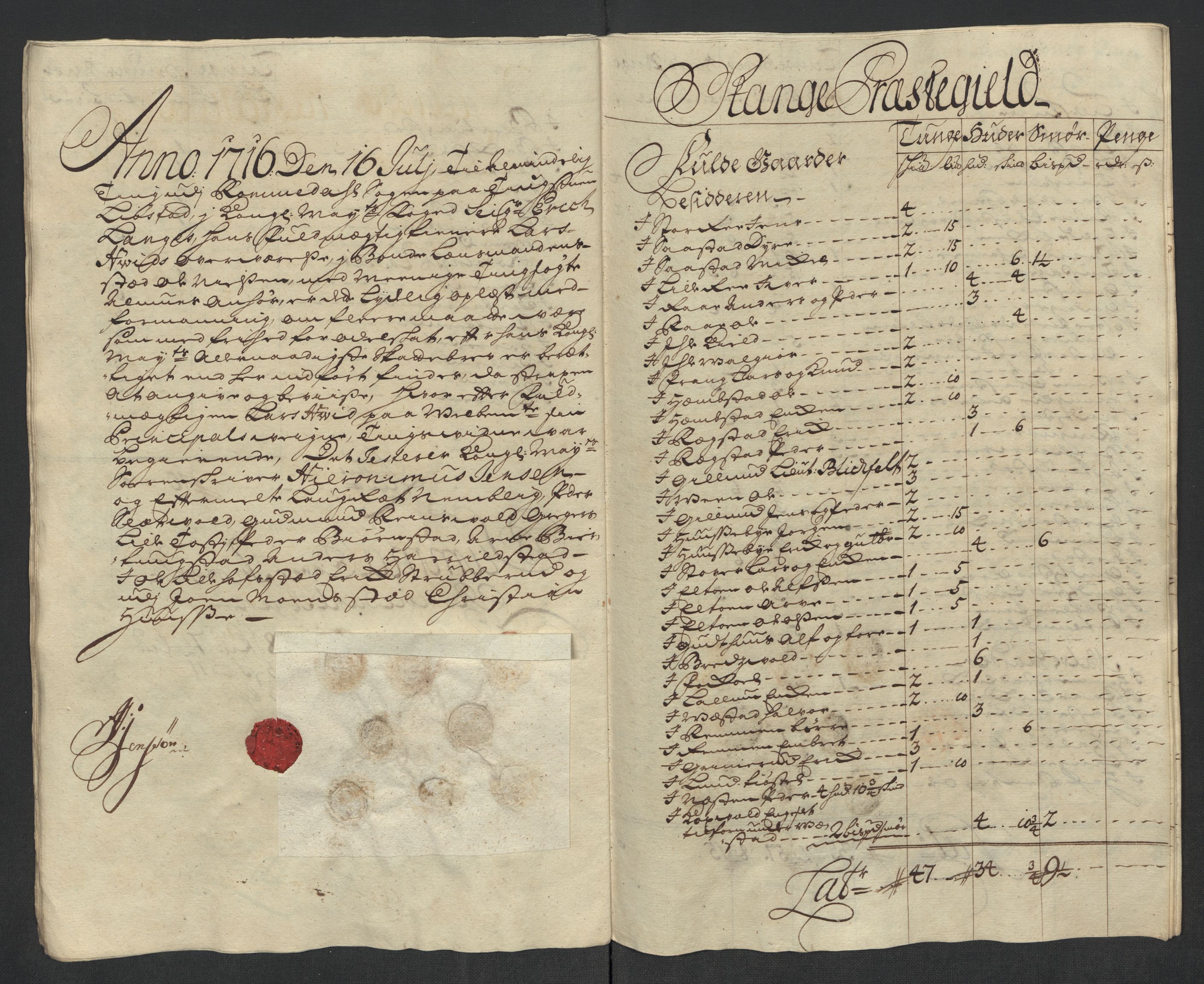 Rentekammeret inntil 1814, Reviderte regnskaper, Fogderegnskap, AV/RA-EA-4092/R16/L1055: Fogderegnskap Hedmark, 1716, s. 360