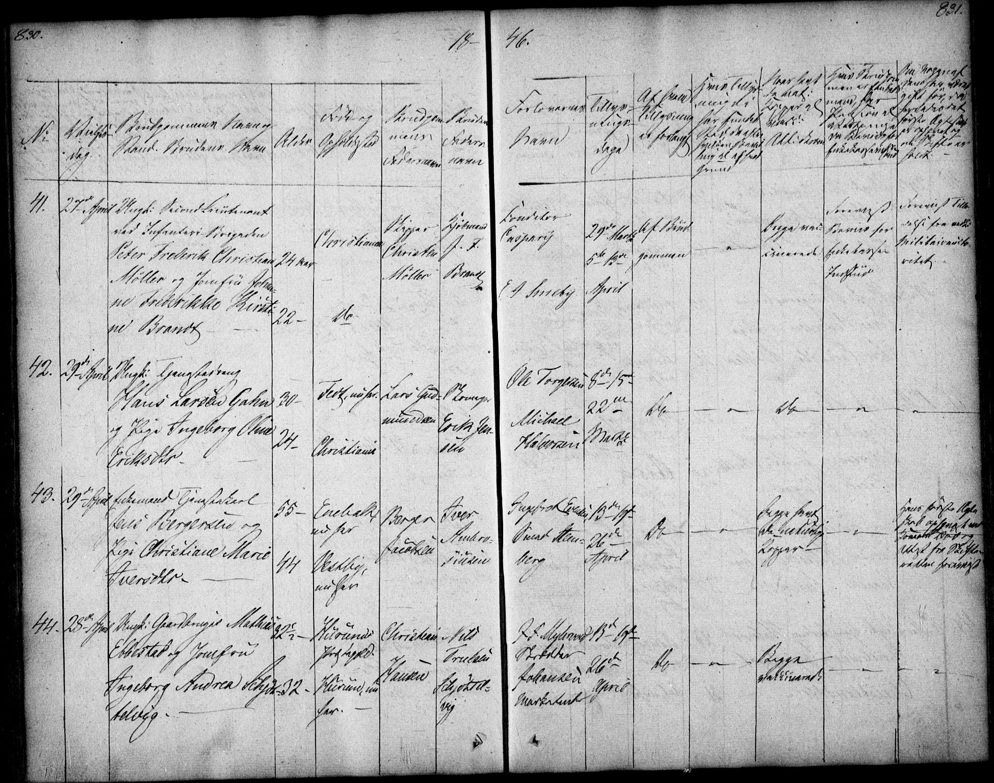 Oslo domkirke Kirkebøker, SAO/A-10752/F/Fa/L0019: Ministerialbok nr. 19, 1828-1847, s. 830-831