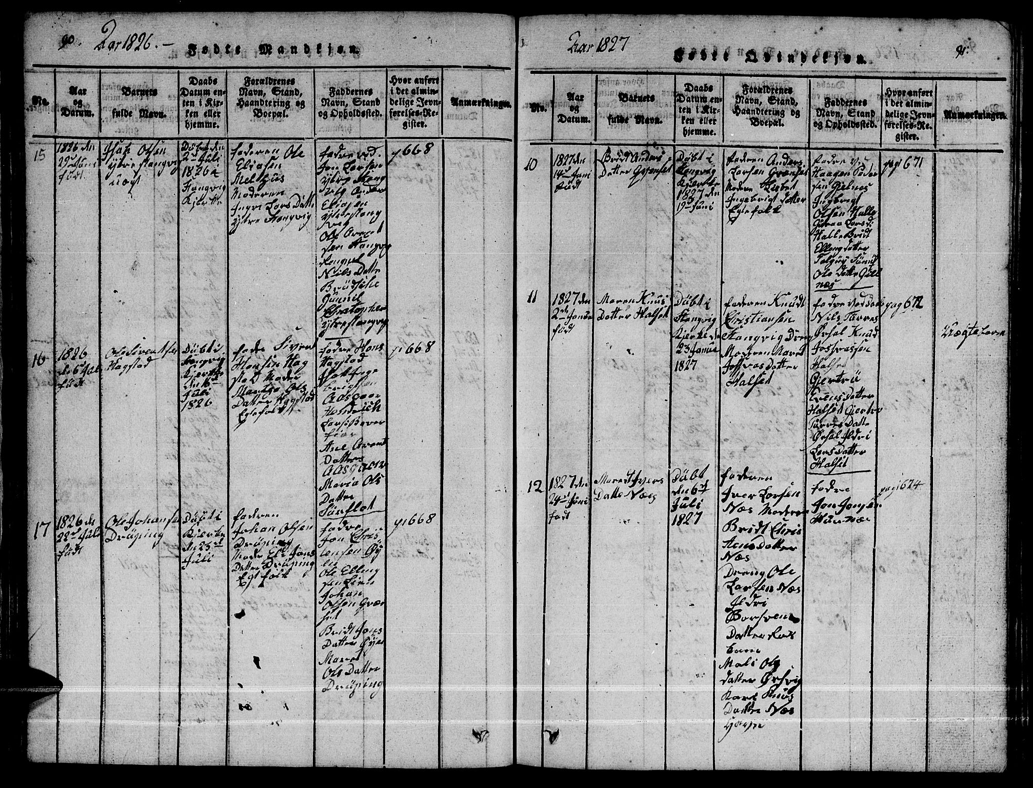 Ministerialprotokoller, klokkerbøker og fødselsregistre - Møre og Romsdal, AV/SAT-A-1454/592/L1031: Klokkerbok nr. 592C01, 1820-1833, s. 90-91