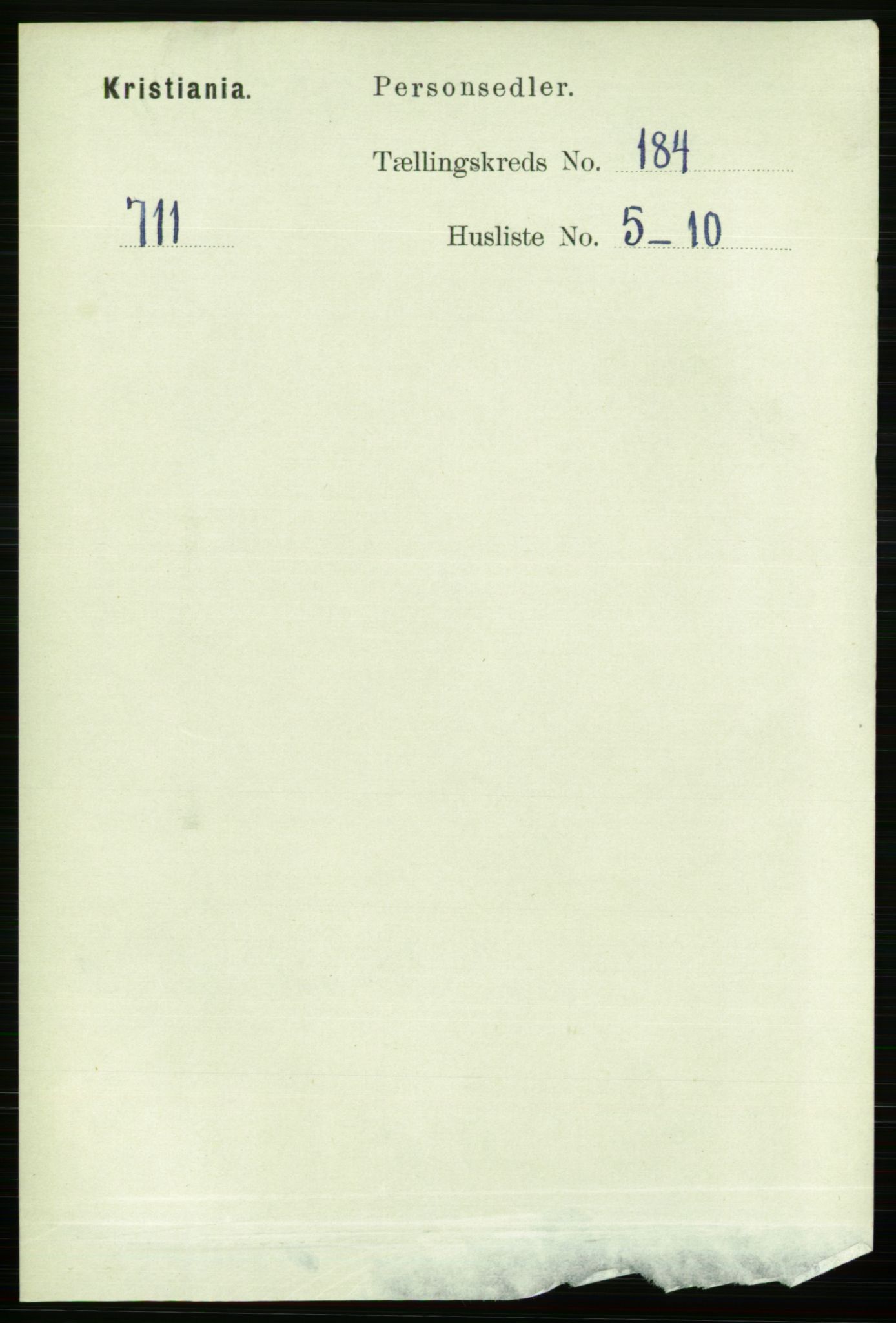 RA, Folketelling 1891 for 0301 Kristiania kjøpstad, 1891, s. 110162