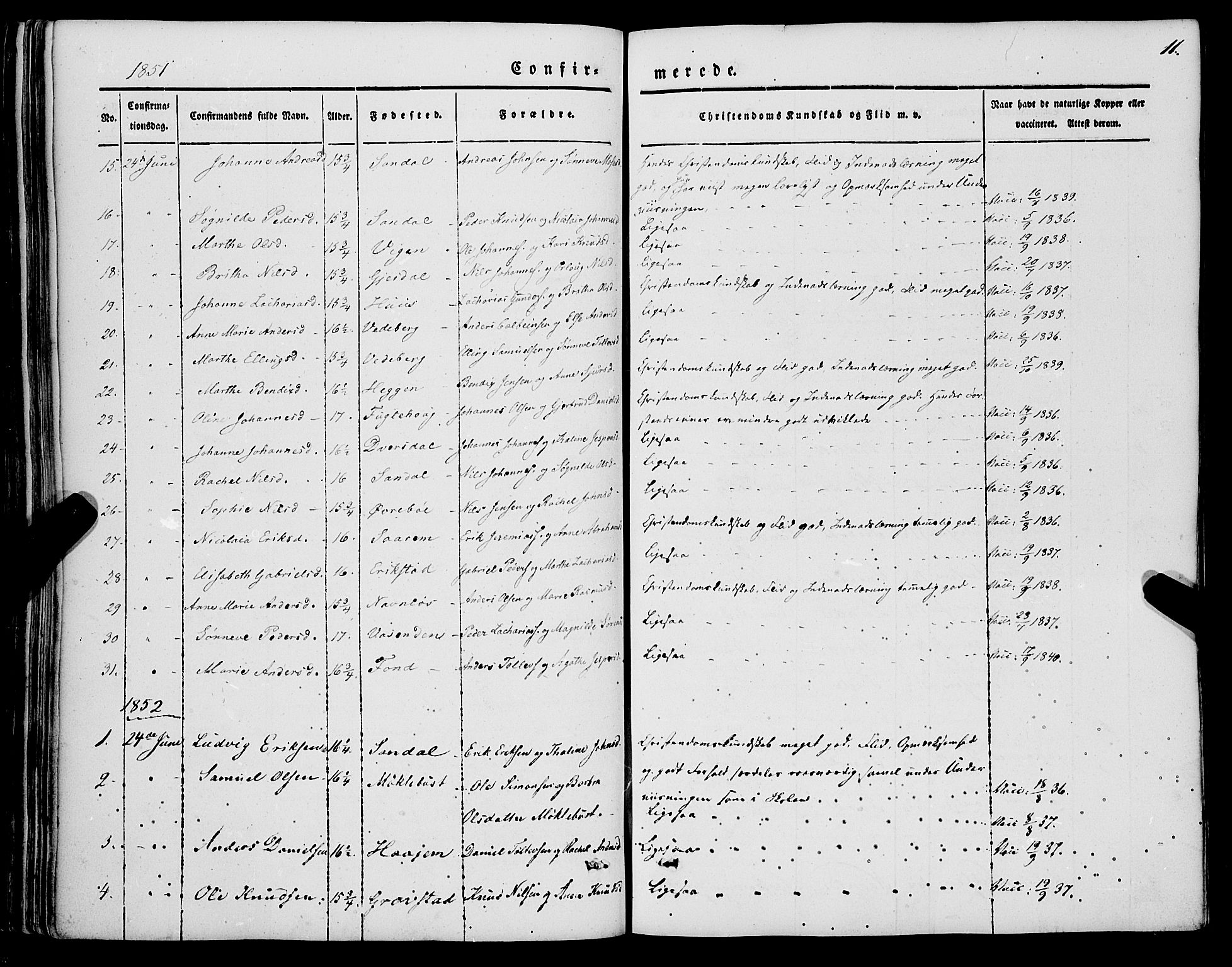 Jølster sokneprestembete, SAB/A-80701/H/Haa/Haaa/L0010: Ministerialbok nr. A 10, 1847-1865, s. 11