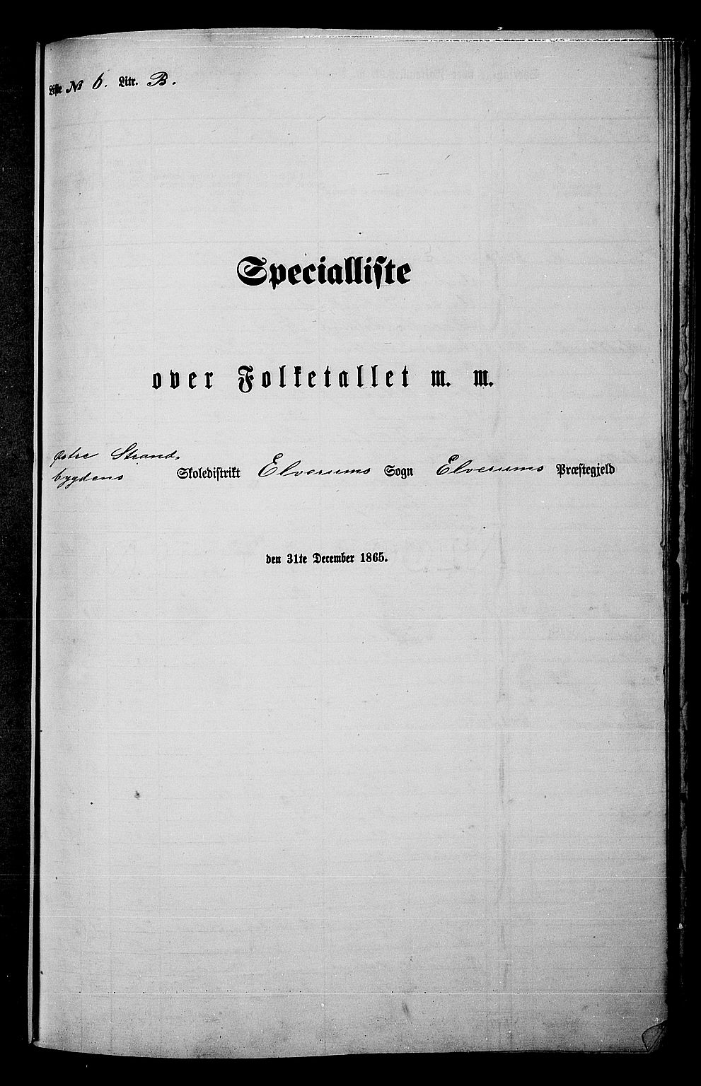 RA, Folketelling 1865 for 0427P Elverum prestegjeld, 1865, s. 149