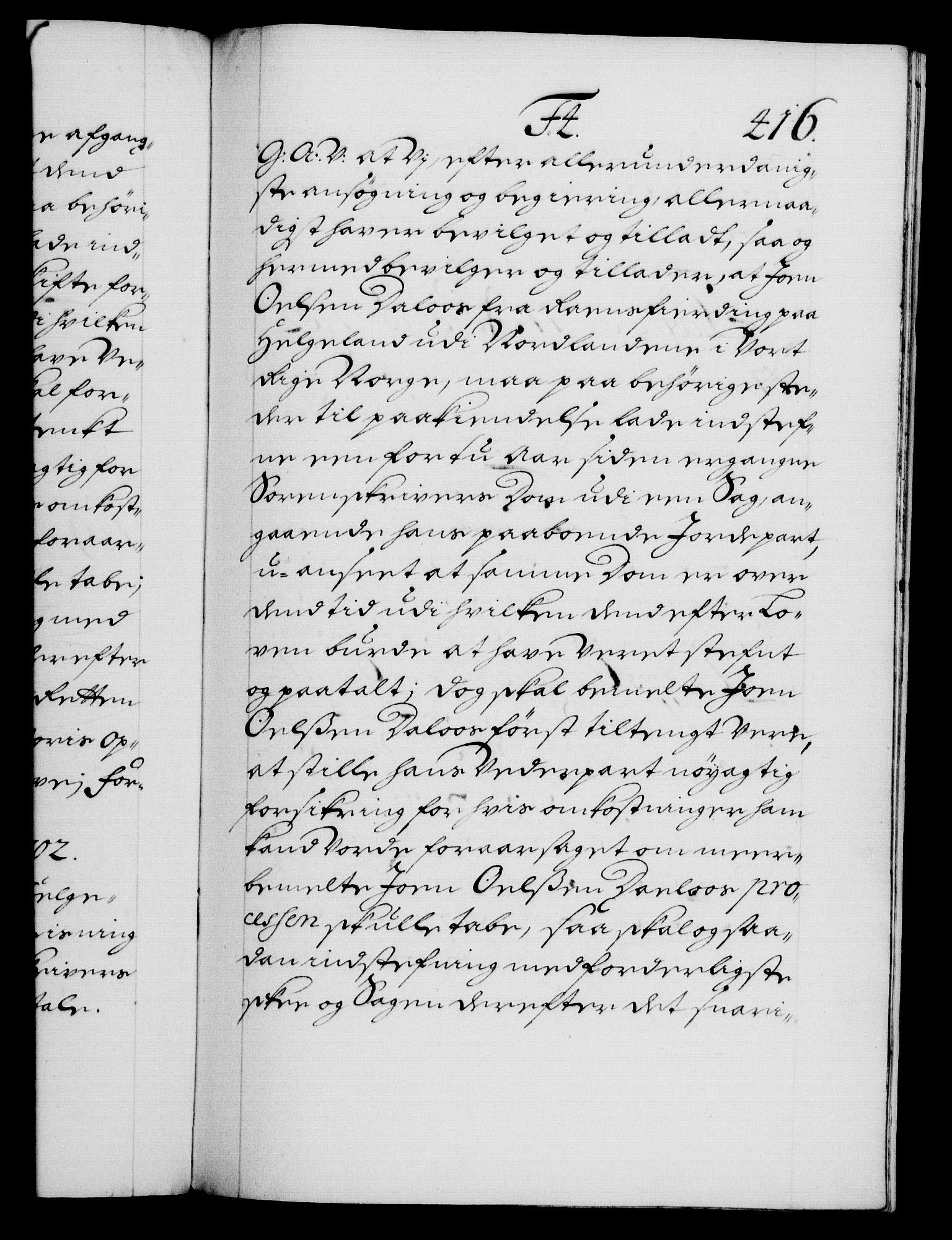 Danske Kanselli 1572-1799, RA/EA-3023/F/Fc/Fca/Fcaa/L0018: Norske registre, 1699-1703, s. 416a