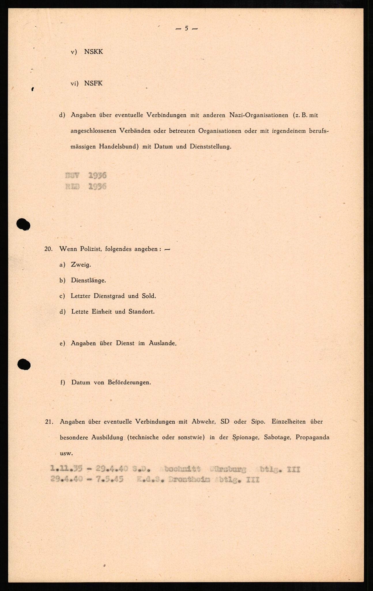 Forsvaret, Forsvarets overkommando II, AV/RA-RAFA-3915/D/Db/L0009: CI Questionaires. Tyske okkupasjonsstyrker i Norge. Tyskere., 1945-1946, s. 515