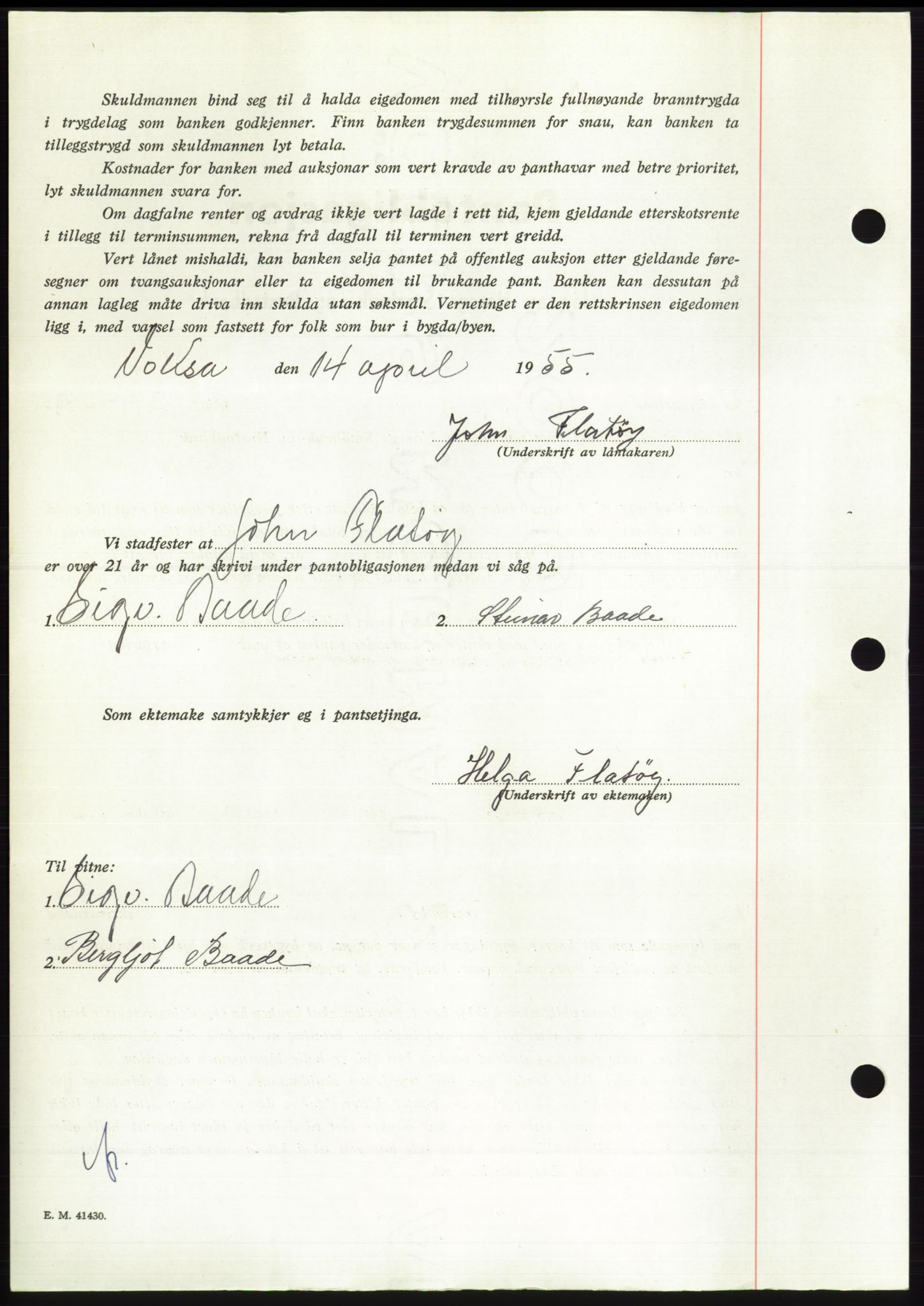 Søre Sunnmøre sorenskriveri, AV/SAT-A-4122/1/2/2C/L0126: Pantebok nr. 14B, 1954-1955, Dagboknr: 1082/1955