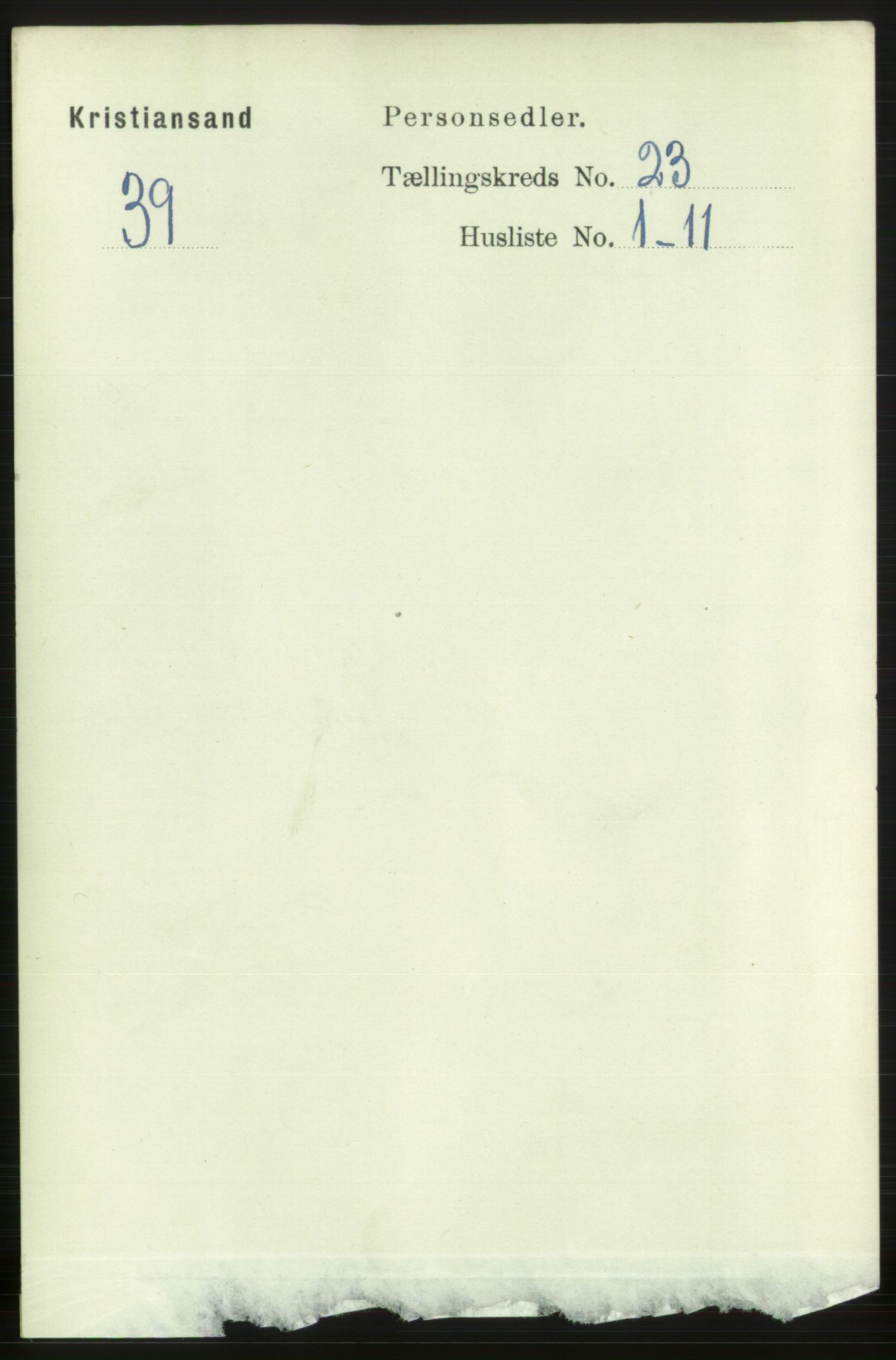 RA, Folketelling 1891 for 1001 Kristiansand kjøpstad, 1891, s. 8436