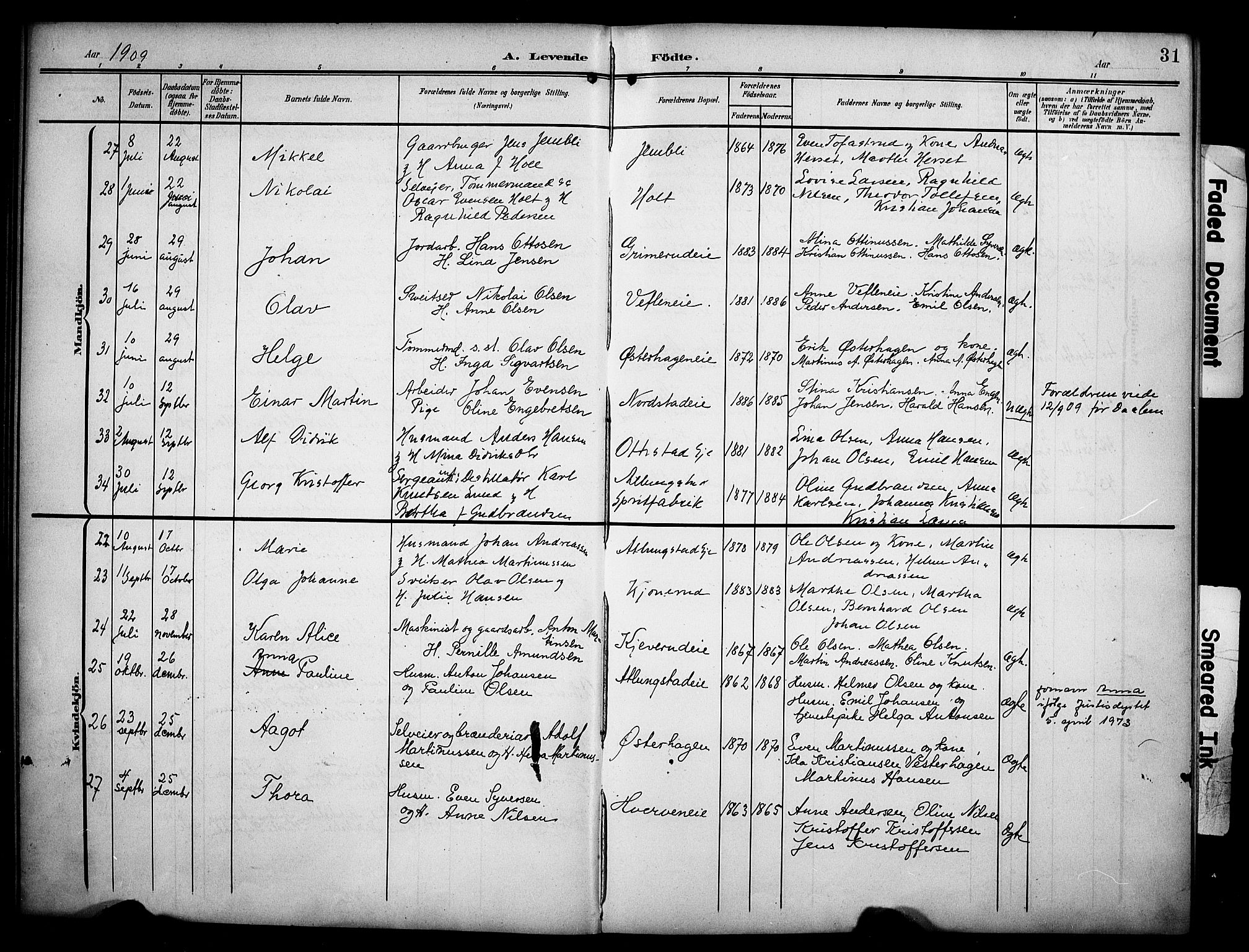 Stange prestekontor, AV/SAH-PREST-002/K/L0022: Ministerialbok nr. 22, 1903-1914, s. 31